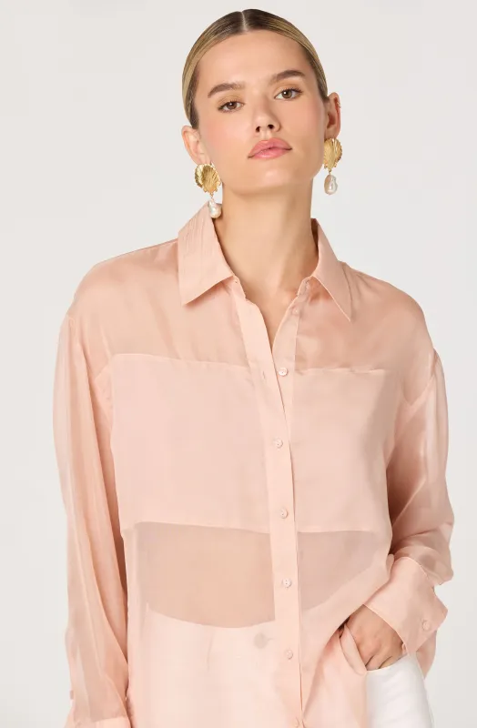 Evie Sheer Button Up Shirt sold by Astr