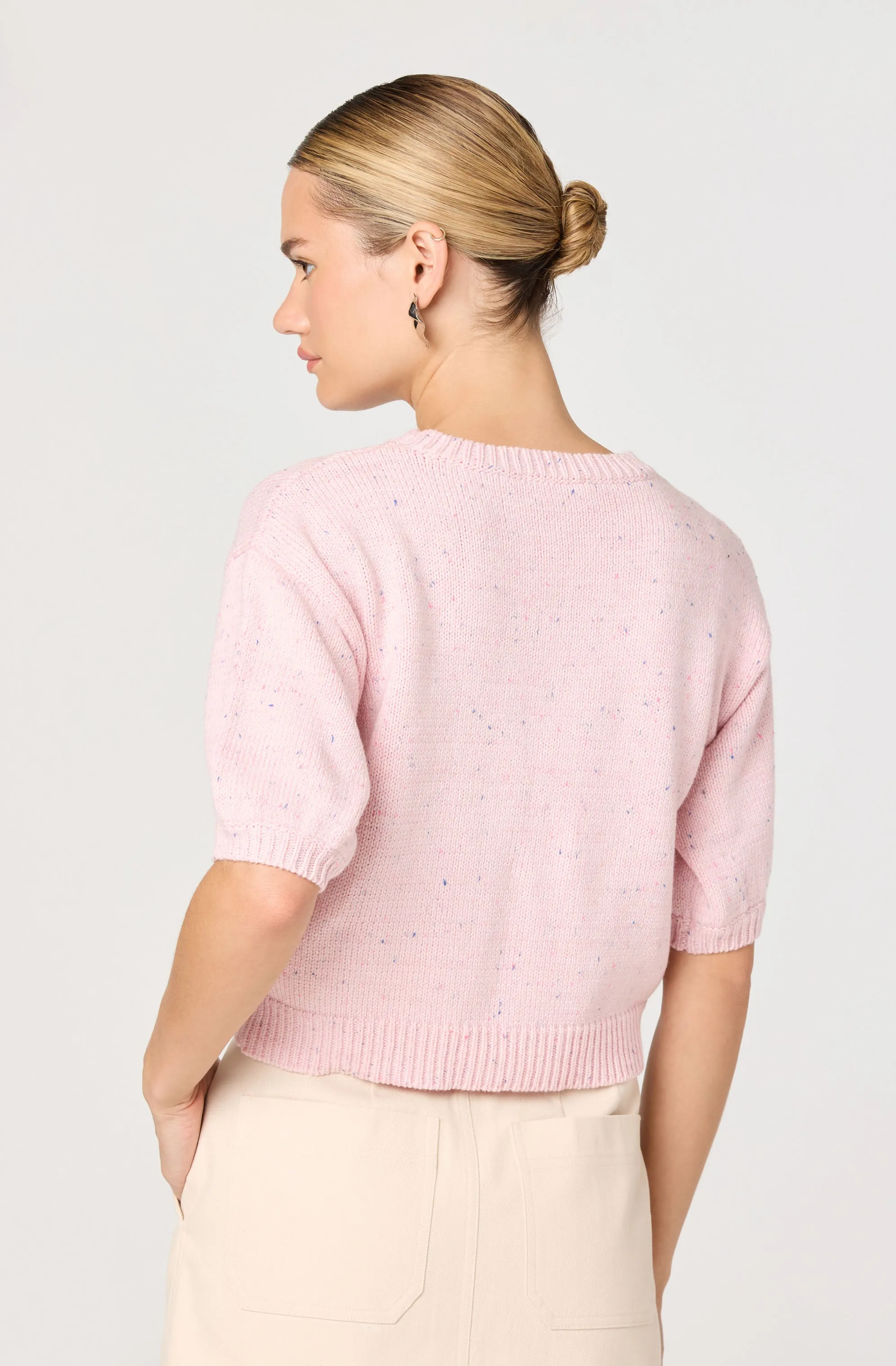 Colette Flecked Knit Short Sleeve Sweater sold by Astr product image thumbnail 3