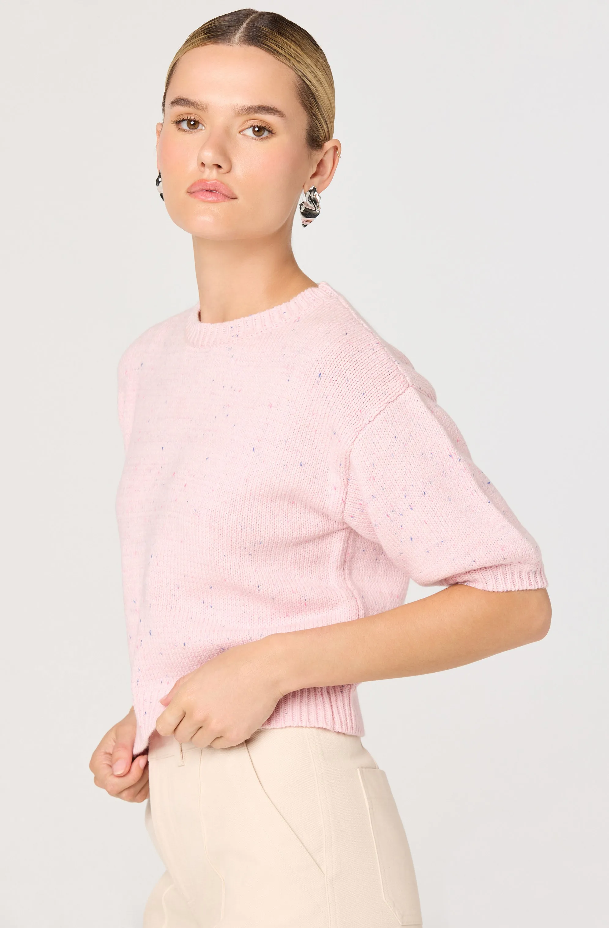 Colette Flecked Knit Short Sleeve Sweater sold by Astr product image thumbnail 4