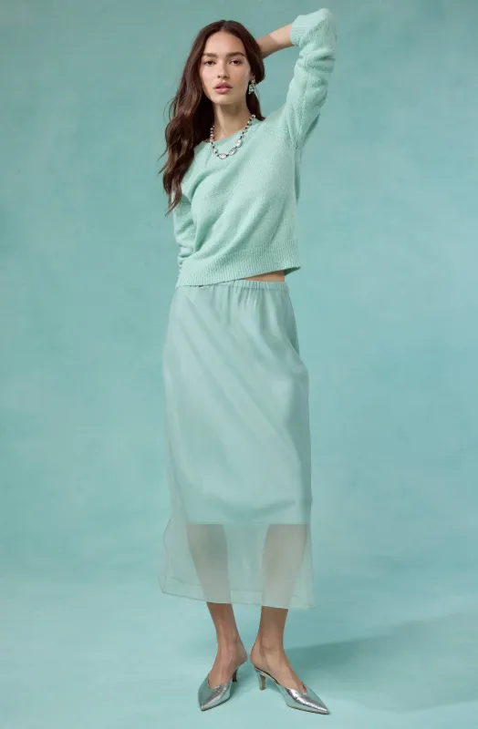 Keyara Sheer Overlay Maxi Skirt sold by Astr