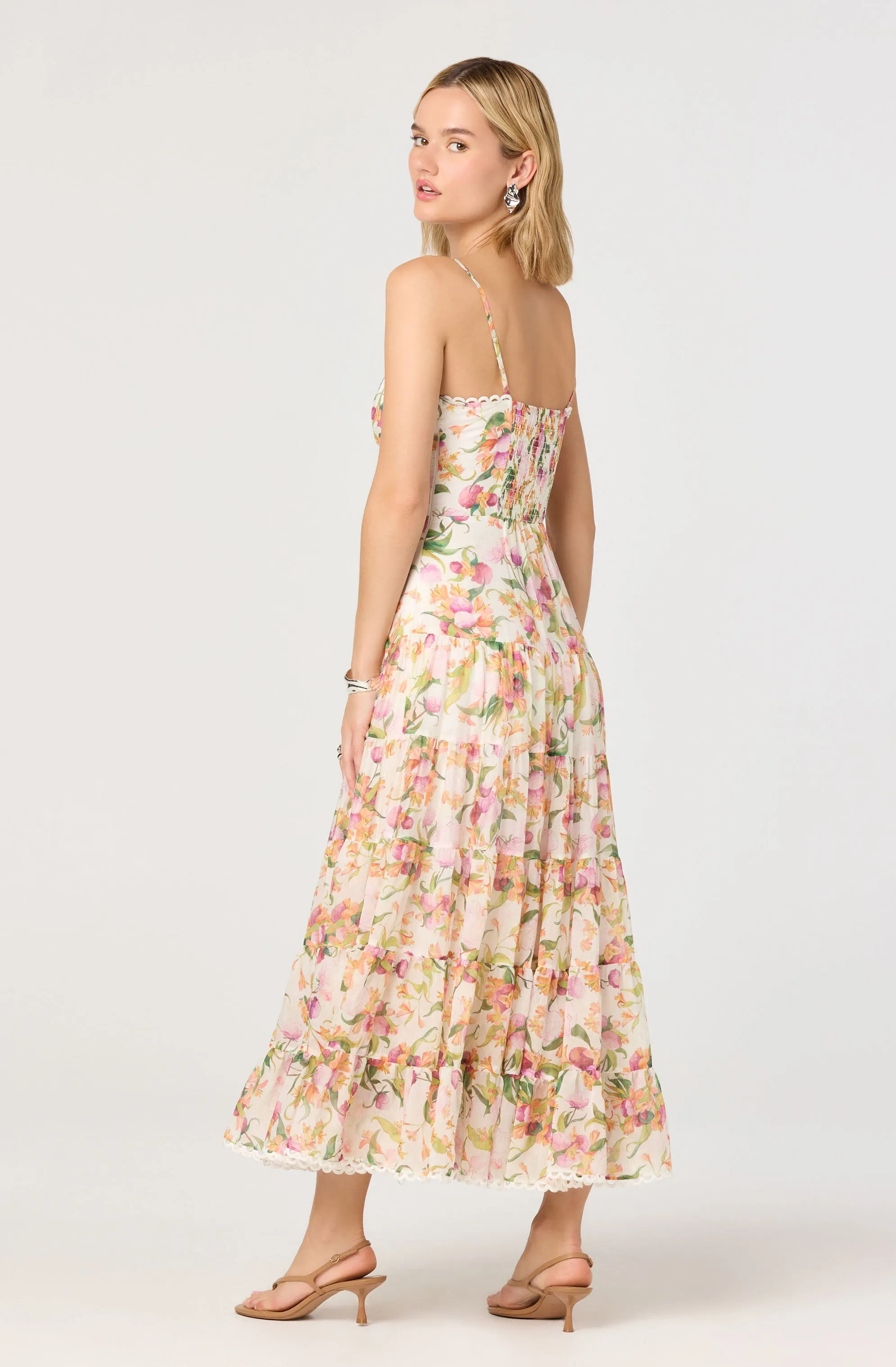 Lianna Floral Scalloped Trim Tiered Maxi Dress sold by Astr product image thumbnail 2