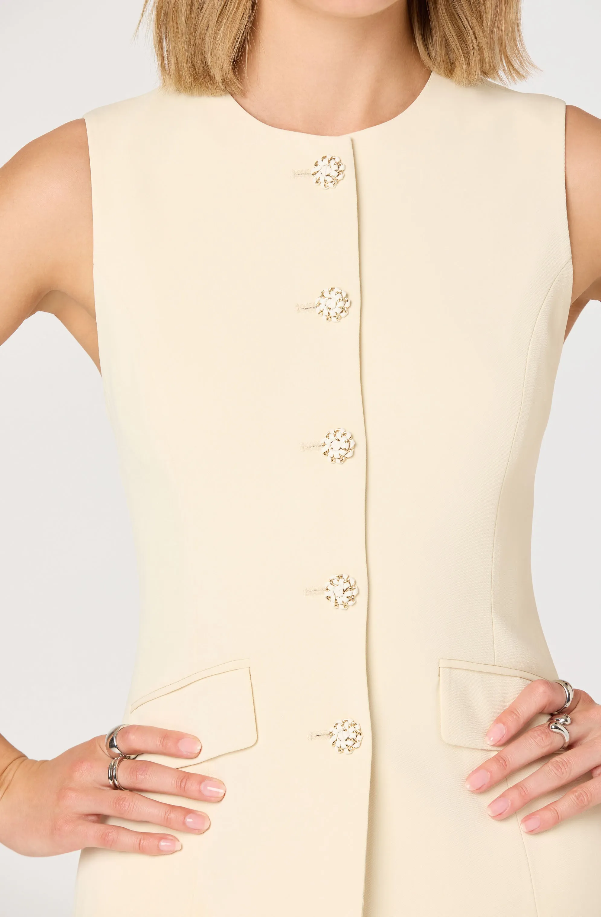 Christen Button-Front Vest Mini Dress sold by Astr product image thumbnail 4
