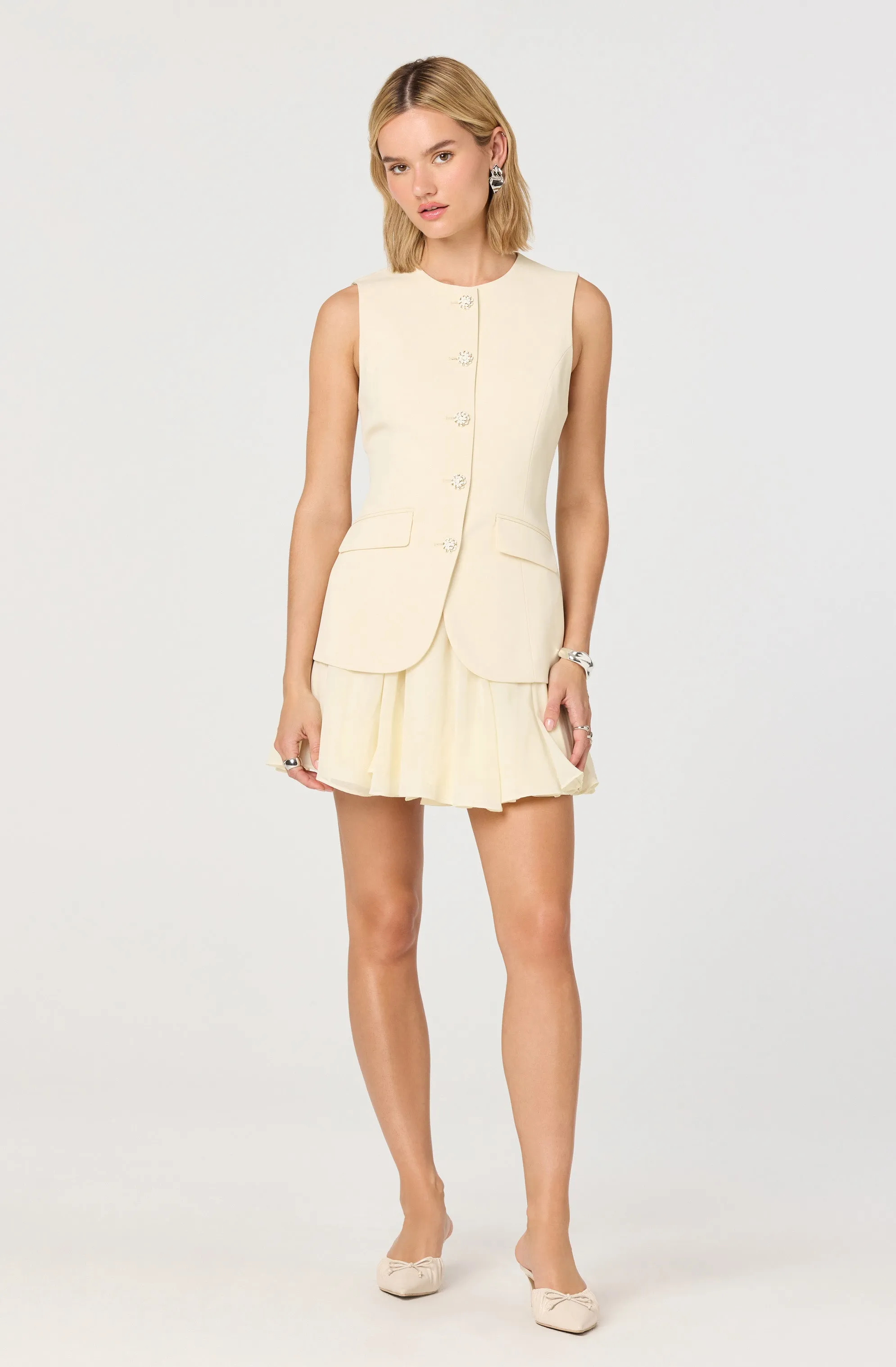 Christen Button-Front Vest Mini Dress sold by Astr product image thumbnail 2