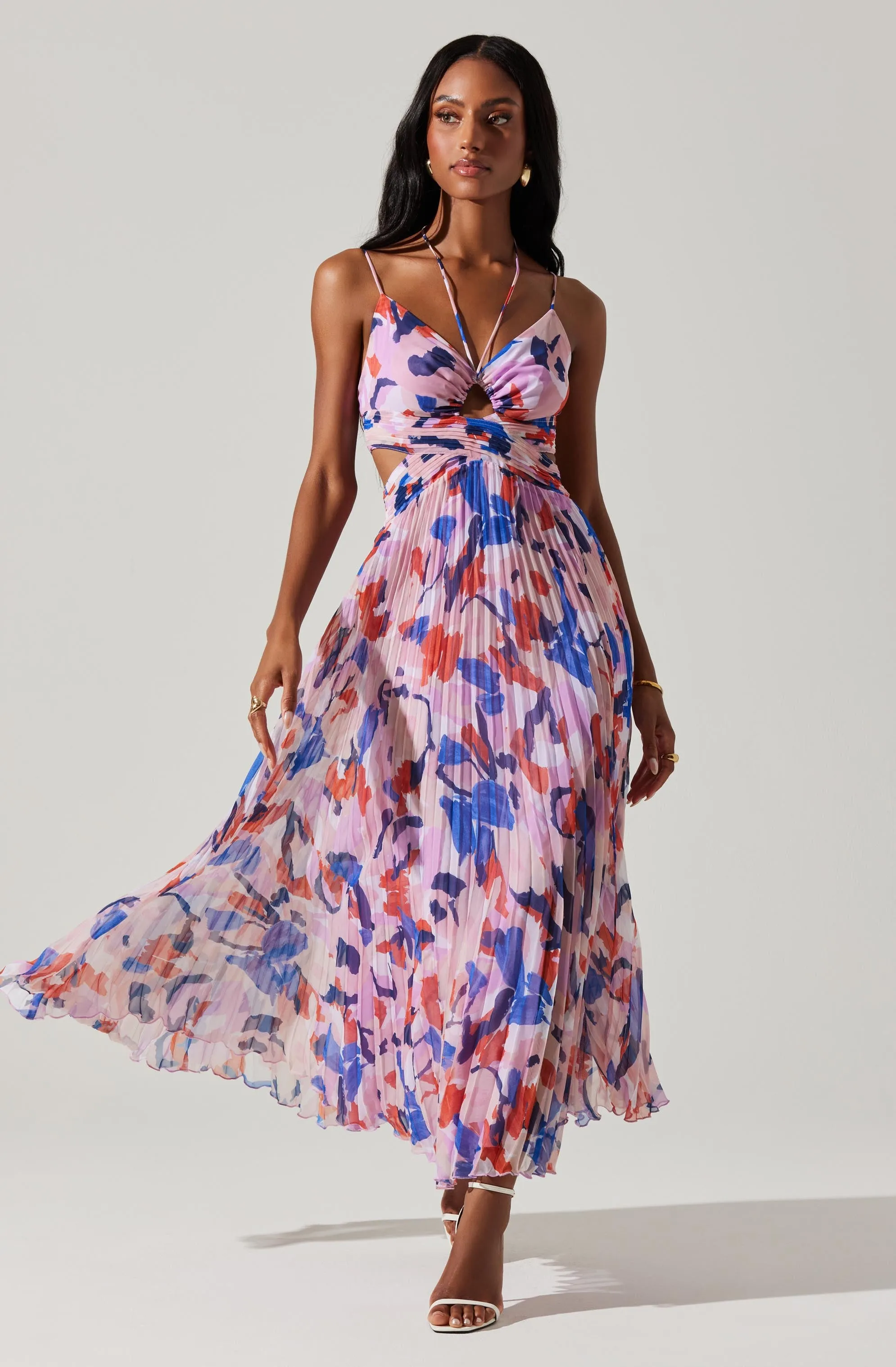 Aquata Floral Pleated Maxi Dress sold by Astr