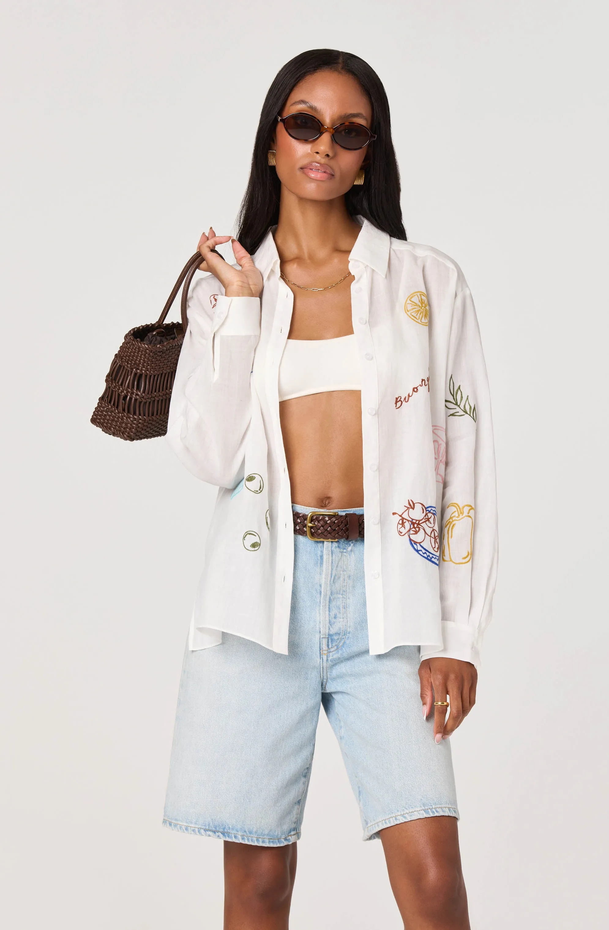 Trace Embroidered Picnic Shirt sold by Astr product image thumbnail 3