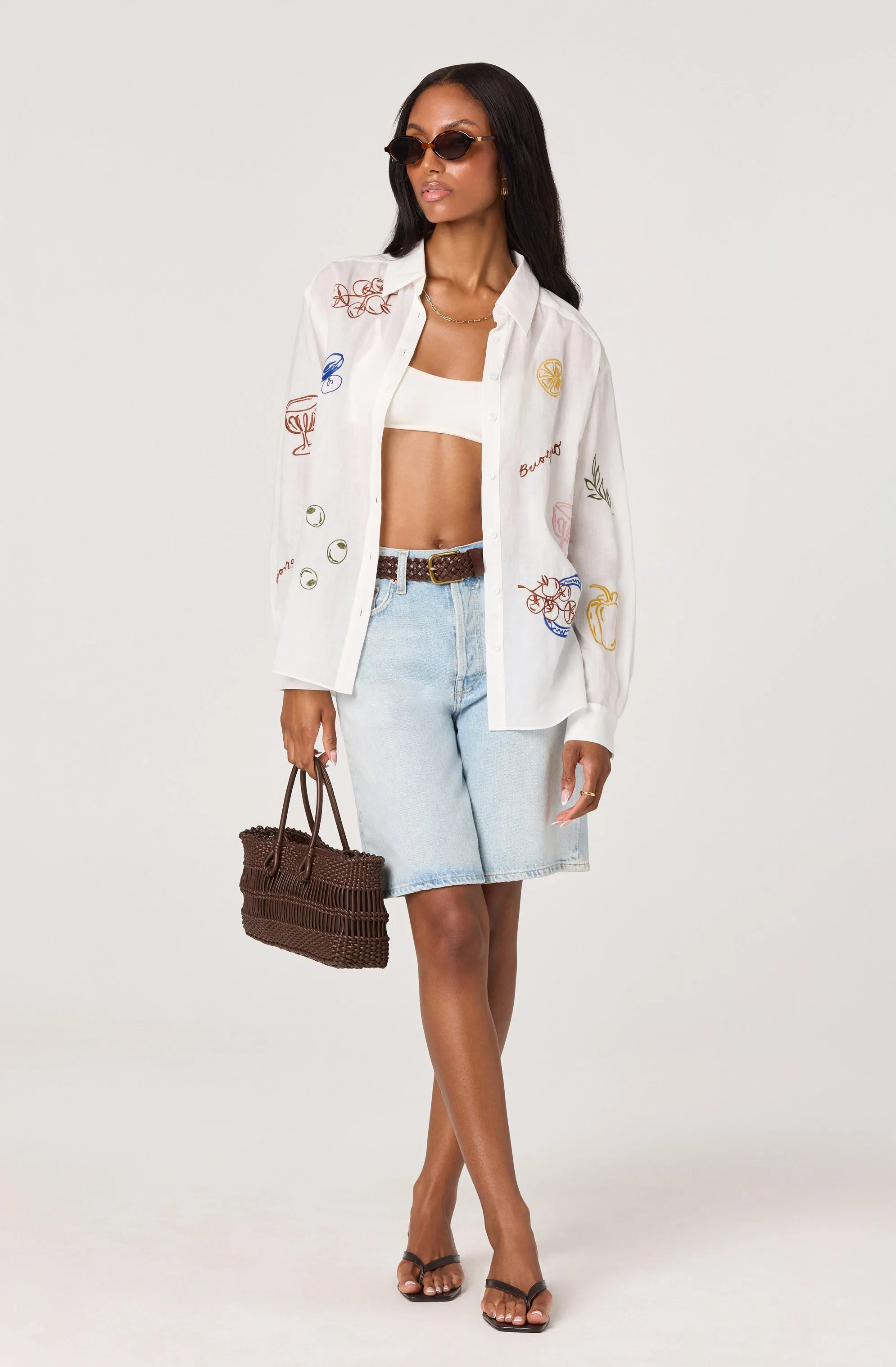 Trace Embroidered Picnic Shirt sold by Astr product image thumbnail 5