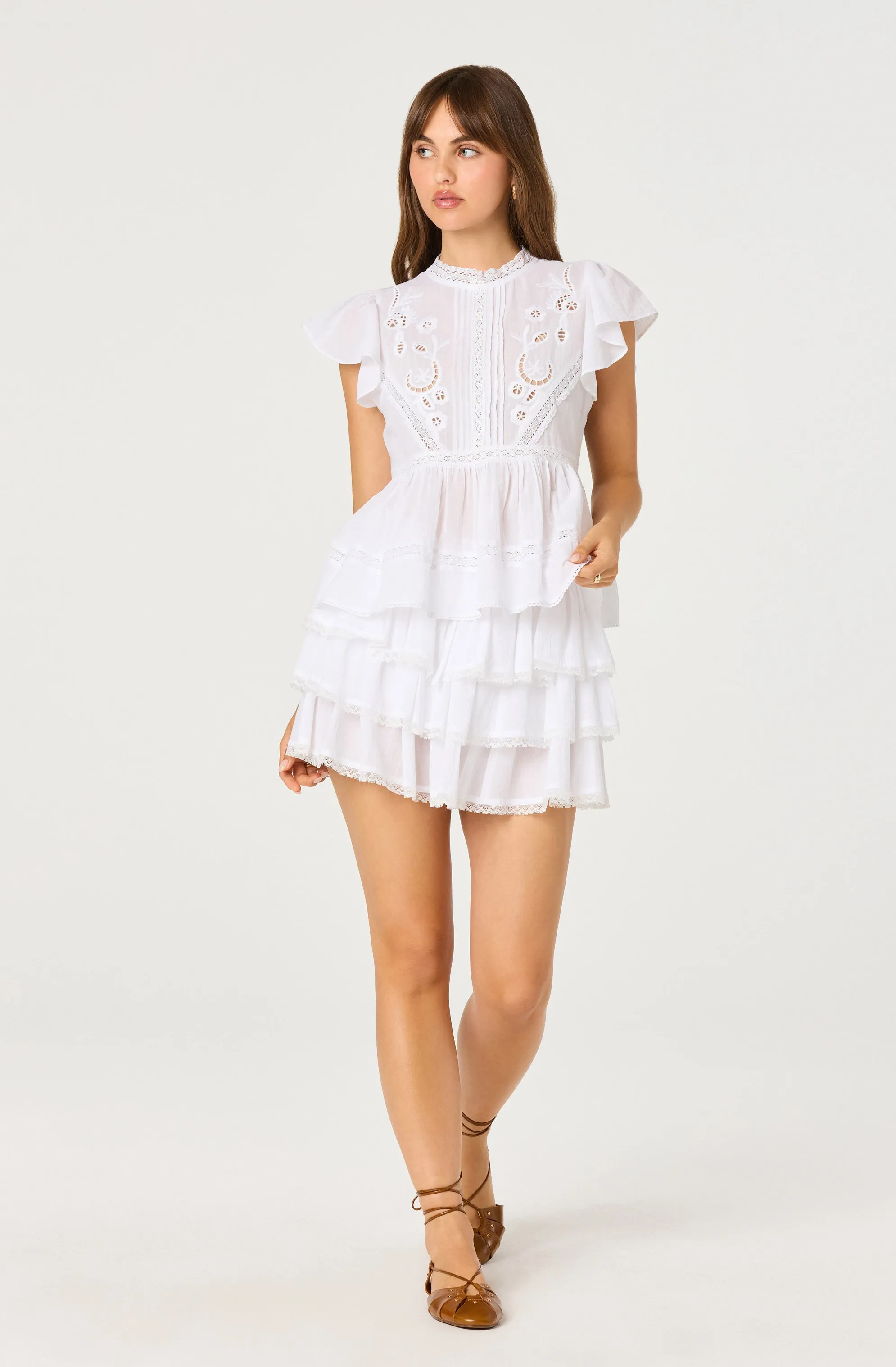 Jenny Eyelet Flutter Sleeve Top sold by Astr product image thumbnail 2