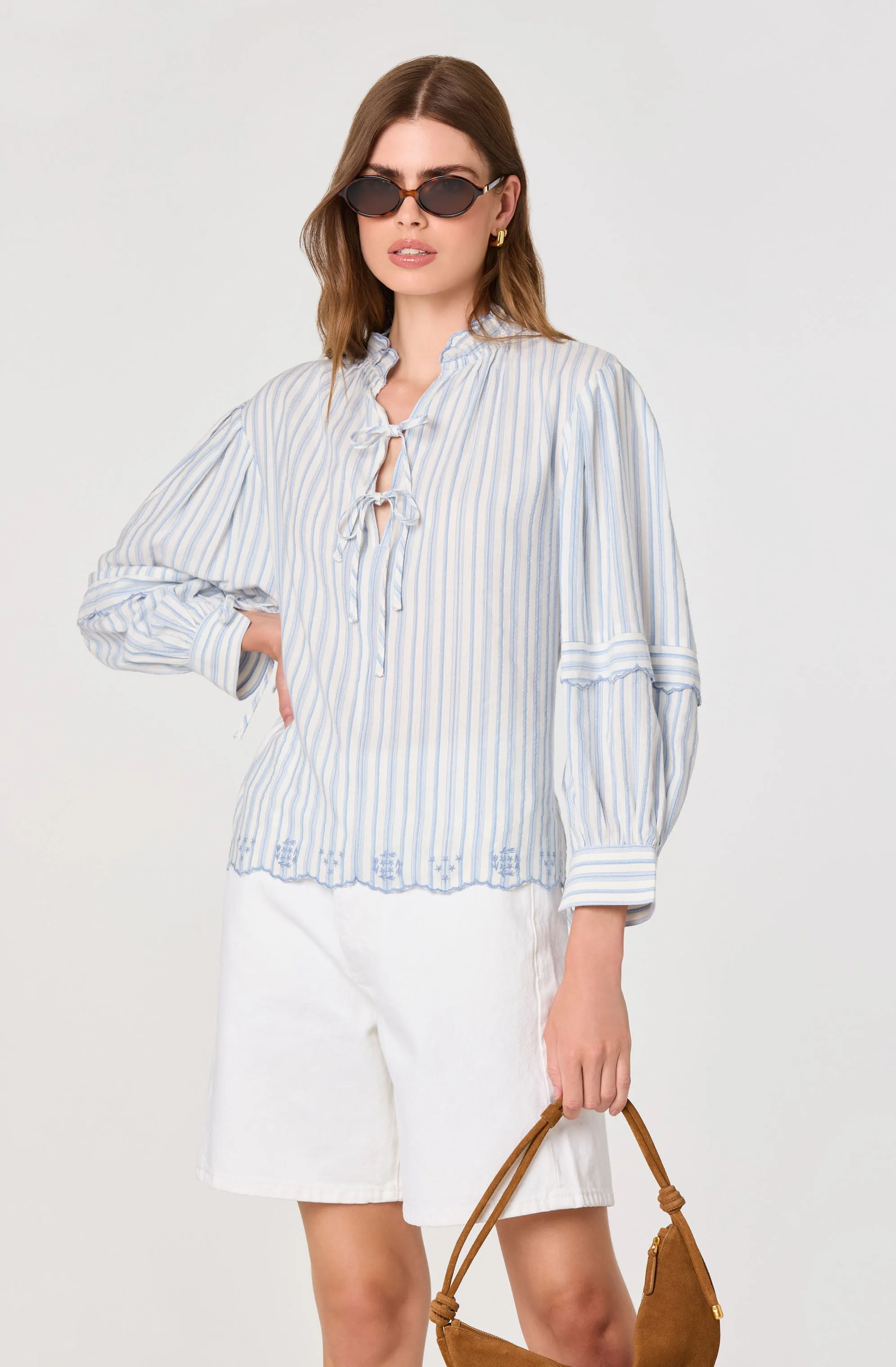 Taliyah Striped Peasant Blouse sold by Astr
