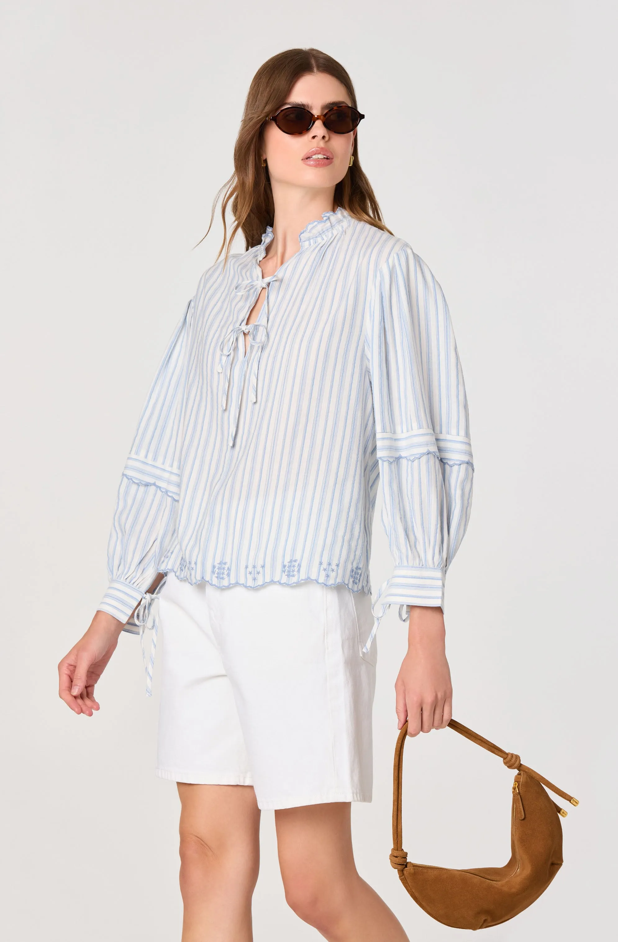 Taliyah Striped Peasant Blouse sold by Astr product image thumbnail 5