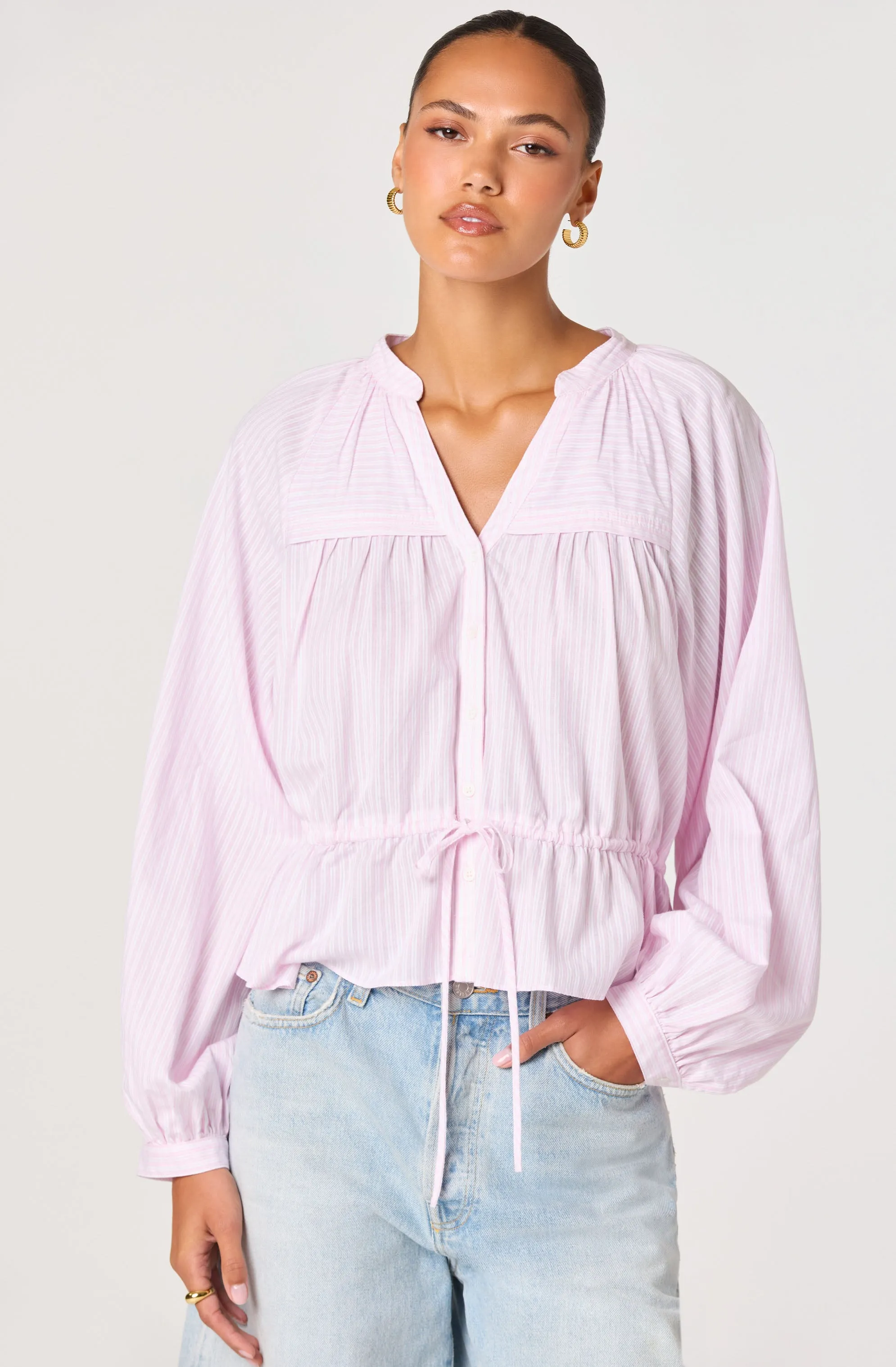Jessalyn Striped Peasant Top sold by Astr product image thumbnail 5