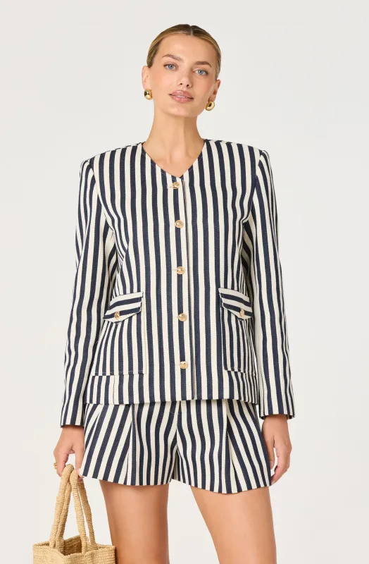 Danae Striped Blazer made by Astr