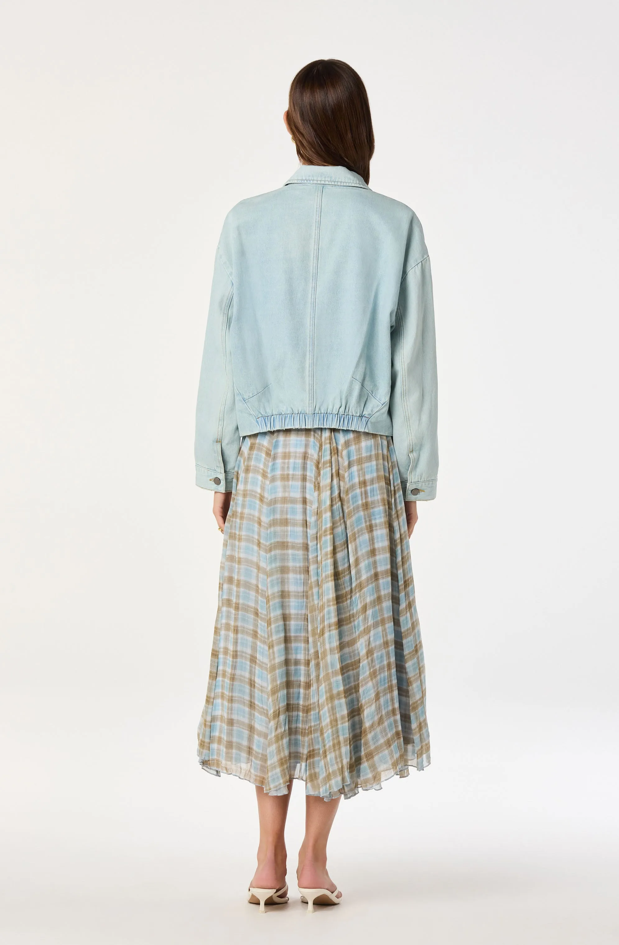 Nari Oversized Denim Bomber Jacket sold by Astr product image thumbnail 3