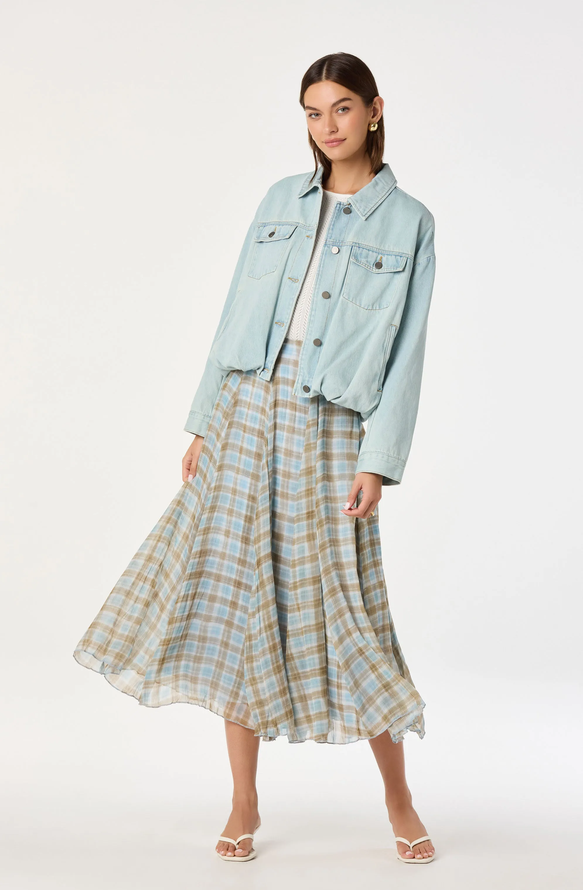 Nari Oversized Denim Bomber Jacket sold by Astr product image thumbnail 2