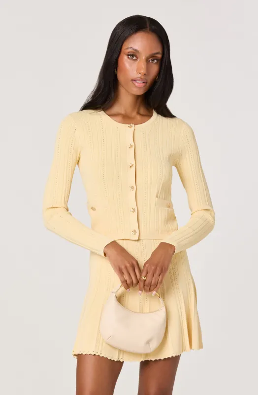 Myrtle Pointelle Knit Cardigan sold by Astr