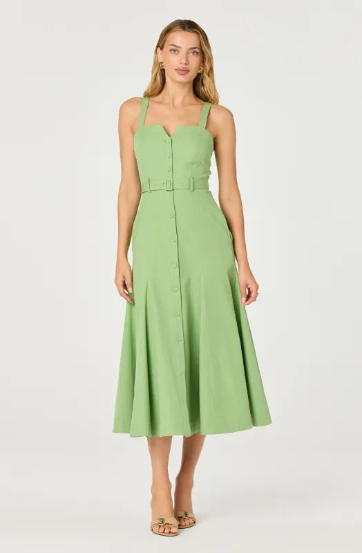 McKinley Button-Front Midi Dress sold by Astr
