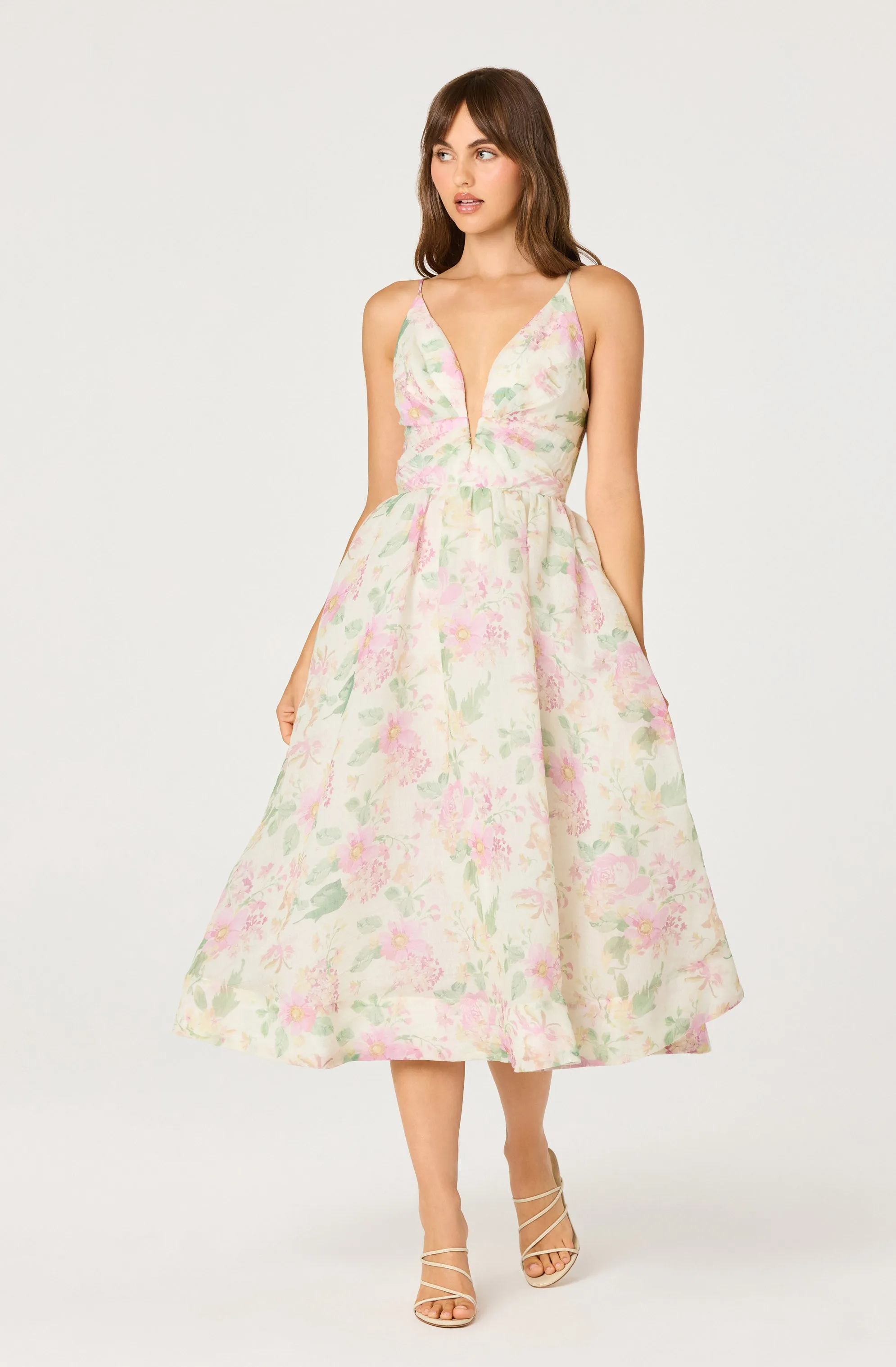 Janna Floral Plunge Midi Dress sold by Astr product image thumbnail 2