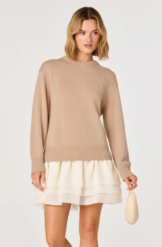 Kalyn Sweater Mixed Media Mini Dress made by Astr