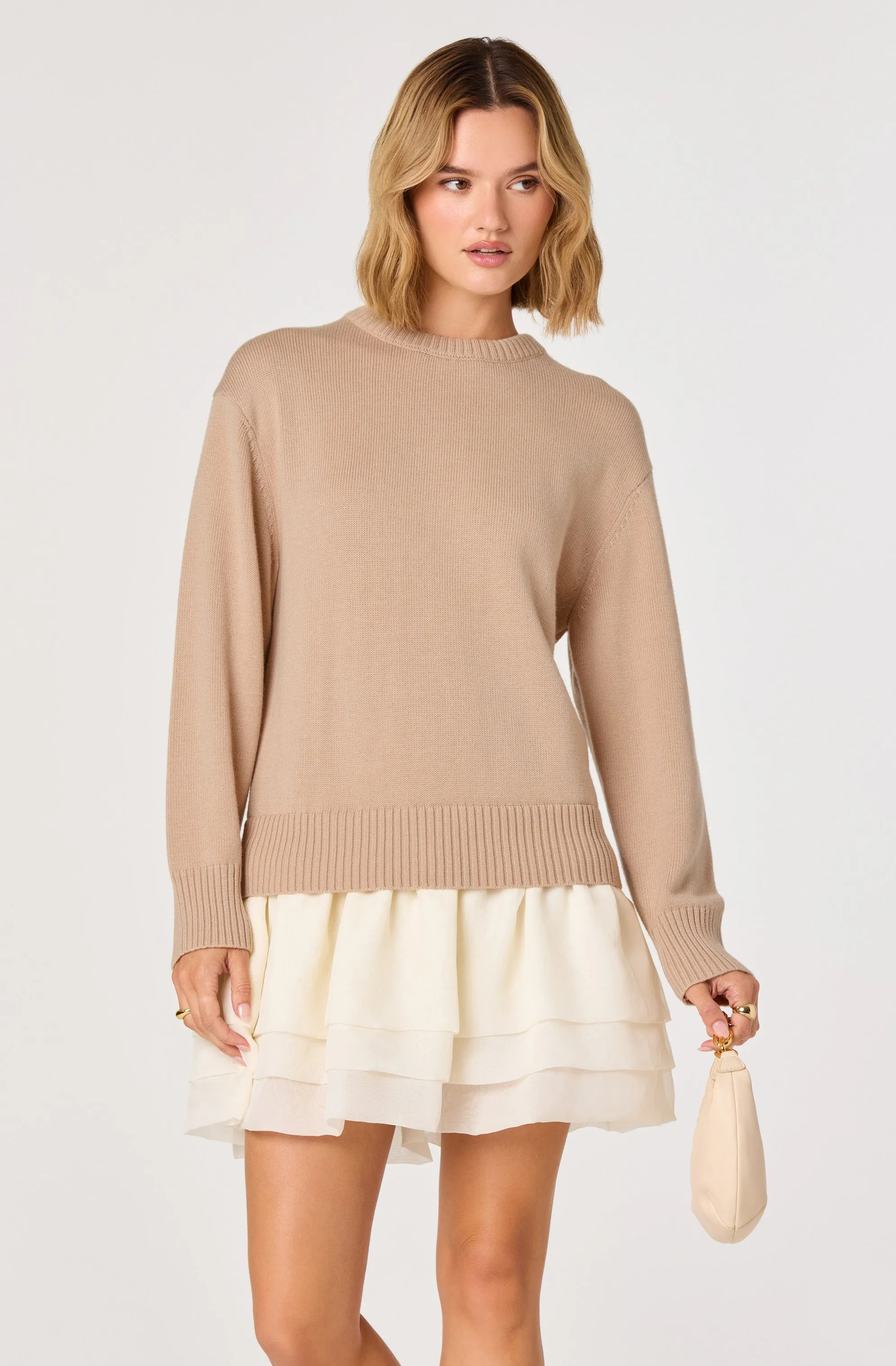 Kalyn Sweater Mixed Media Mini Dress sold by Astr