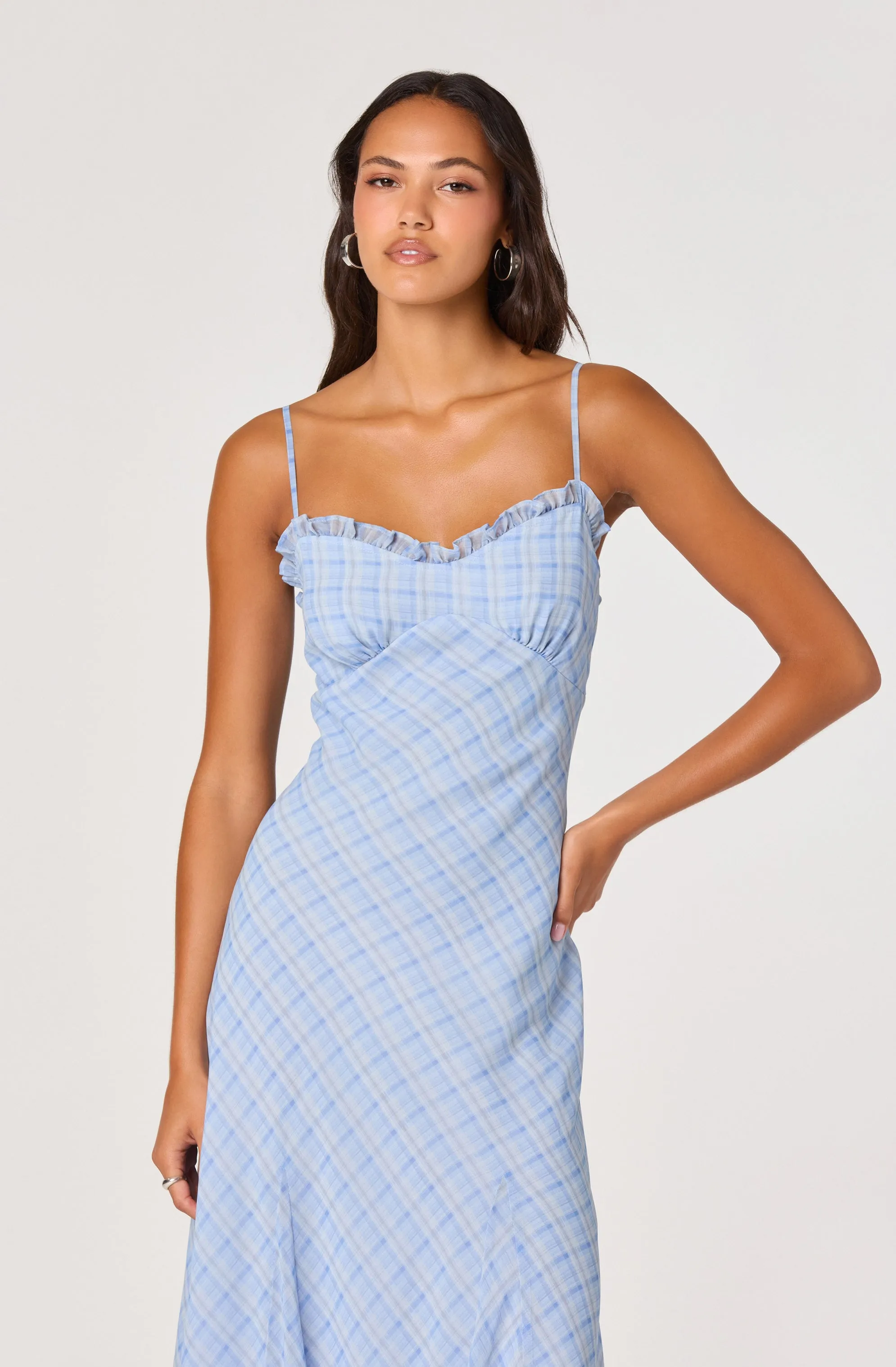 Maeryn Plaid Ruffle Trim Maxi Dress sold by Astr product image thumbnail 4