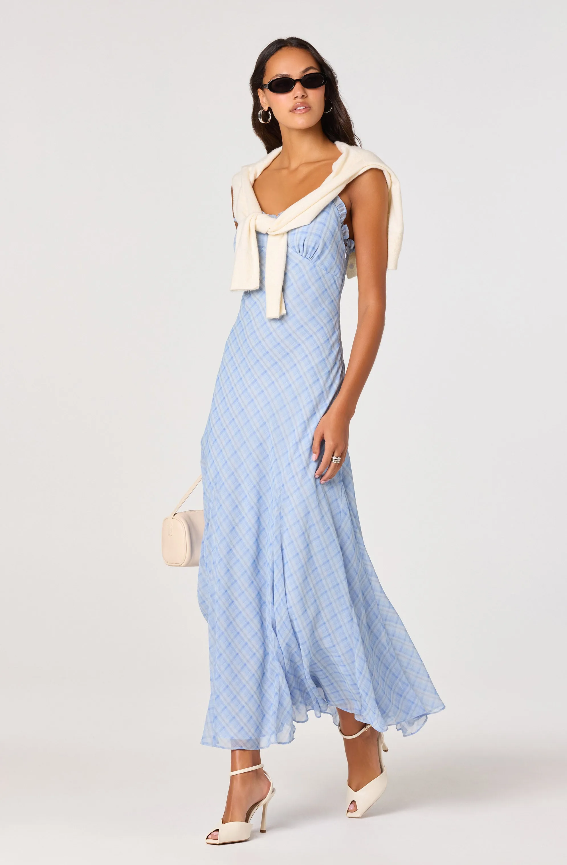 Maeryn Plaid Ruffle Trim Maxi Dress sold by Astr product image thumbnail 2