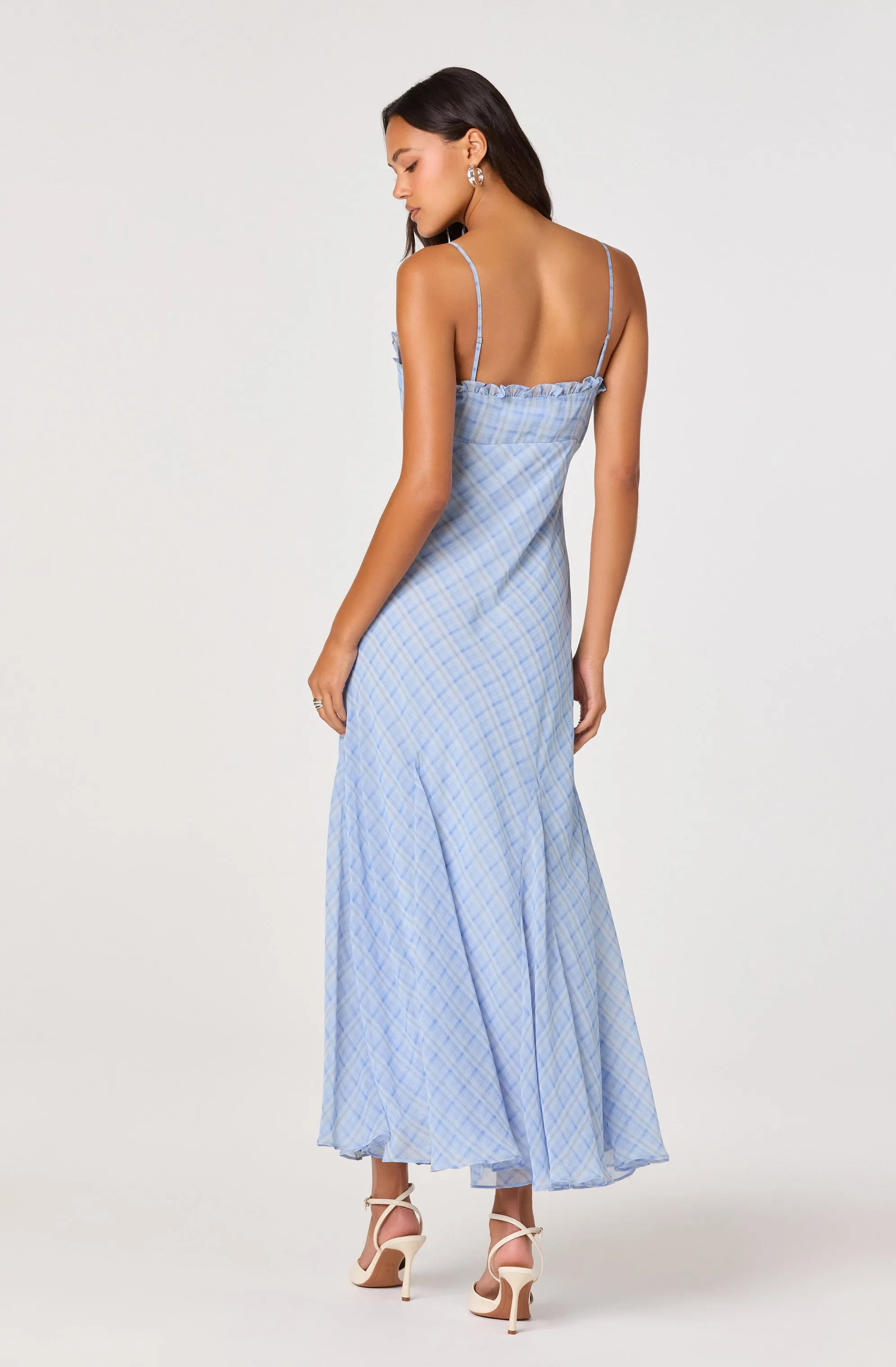 Maeryn Plaid Ruffle Trim Maxi Dress sold by Astr product image thumbnail 3