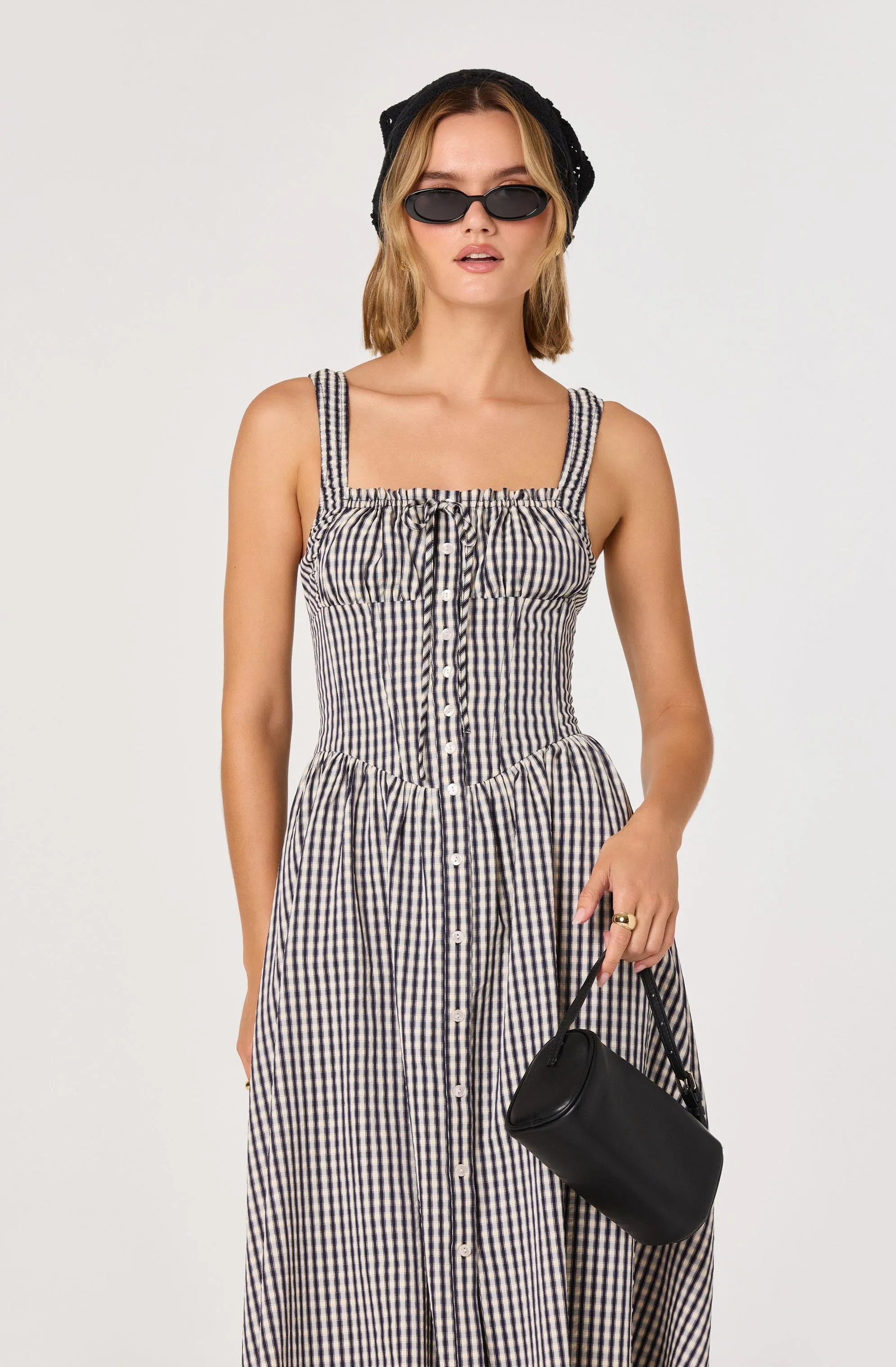 Temperance Gingham Check Maxi Dress sold by Astr product image thumbnail 4
