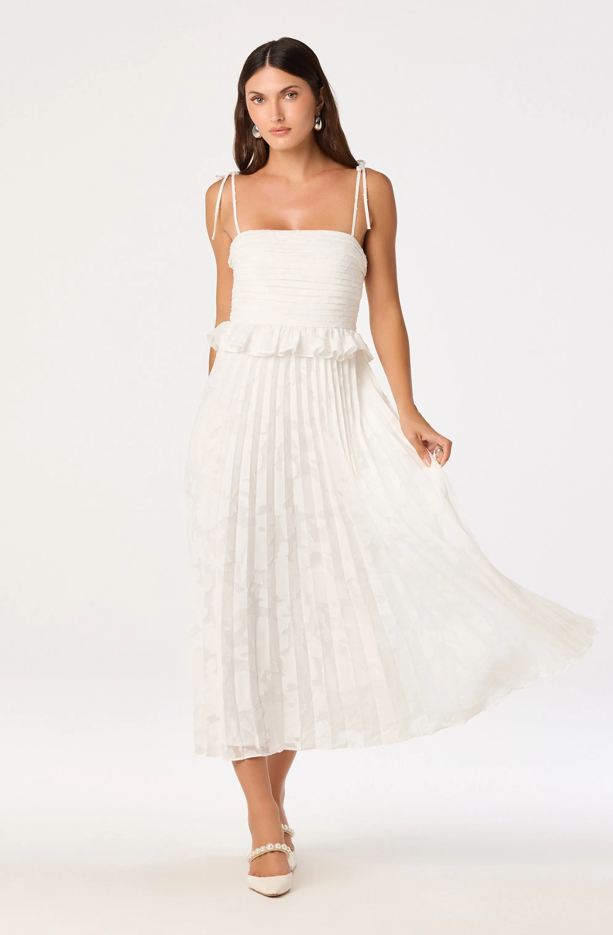 Emerys Pleated Midi Dress sold by Astr