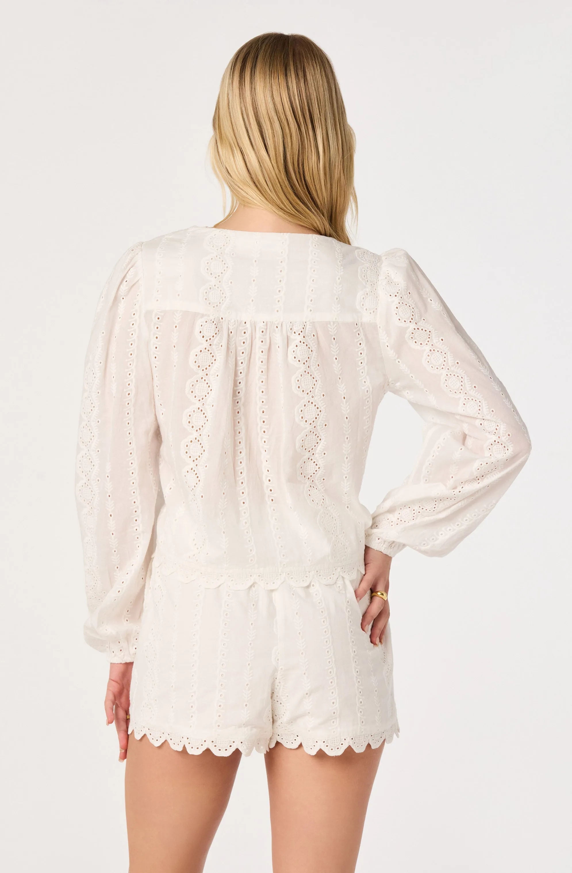 Leah Eyelet Tie-Front Top sold by Astr product image thumbnail 4