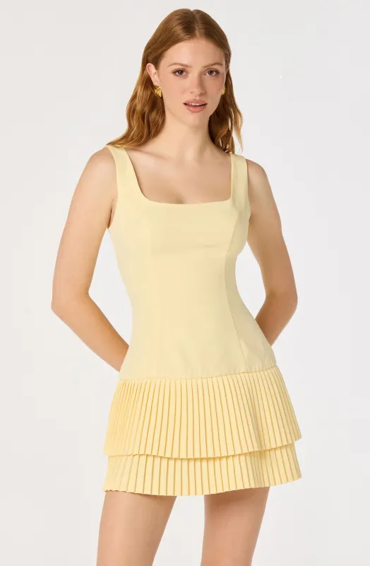 Jadah Layered Pleated Mini Dress sold by Astr