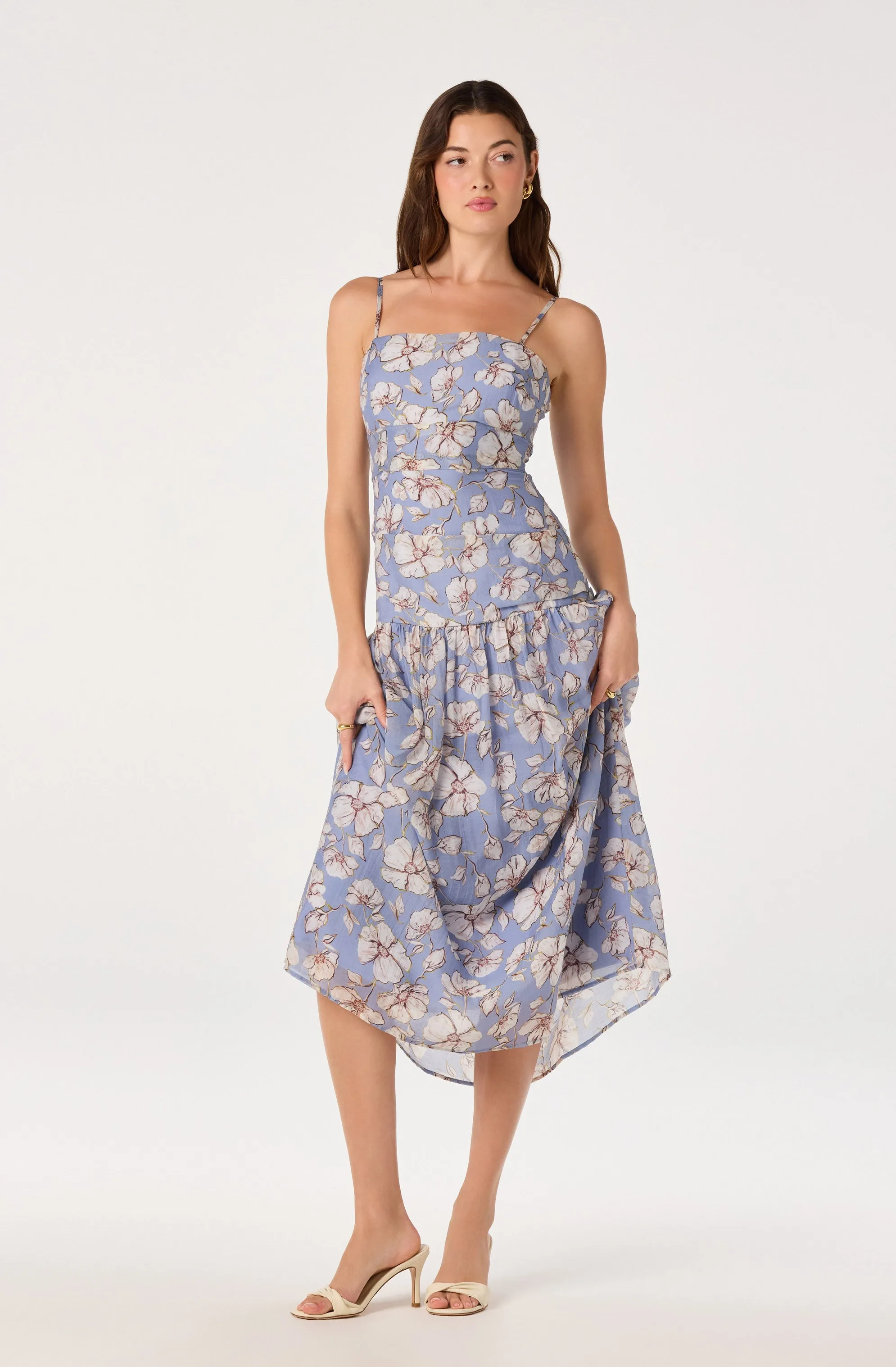 Ava Floral Pleated Midi Dress sold by Astr product image thumbnail 4
