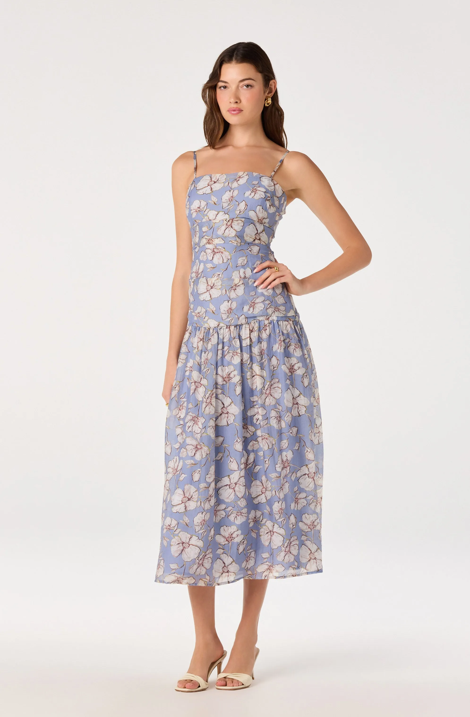 Ava Floral Pleated Midi Dress sold by Astr product image thumbnail 5