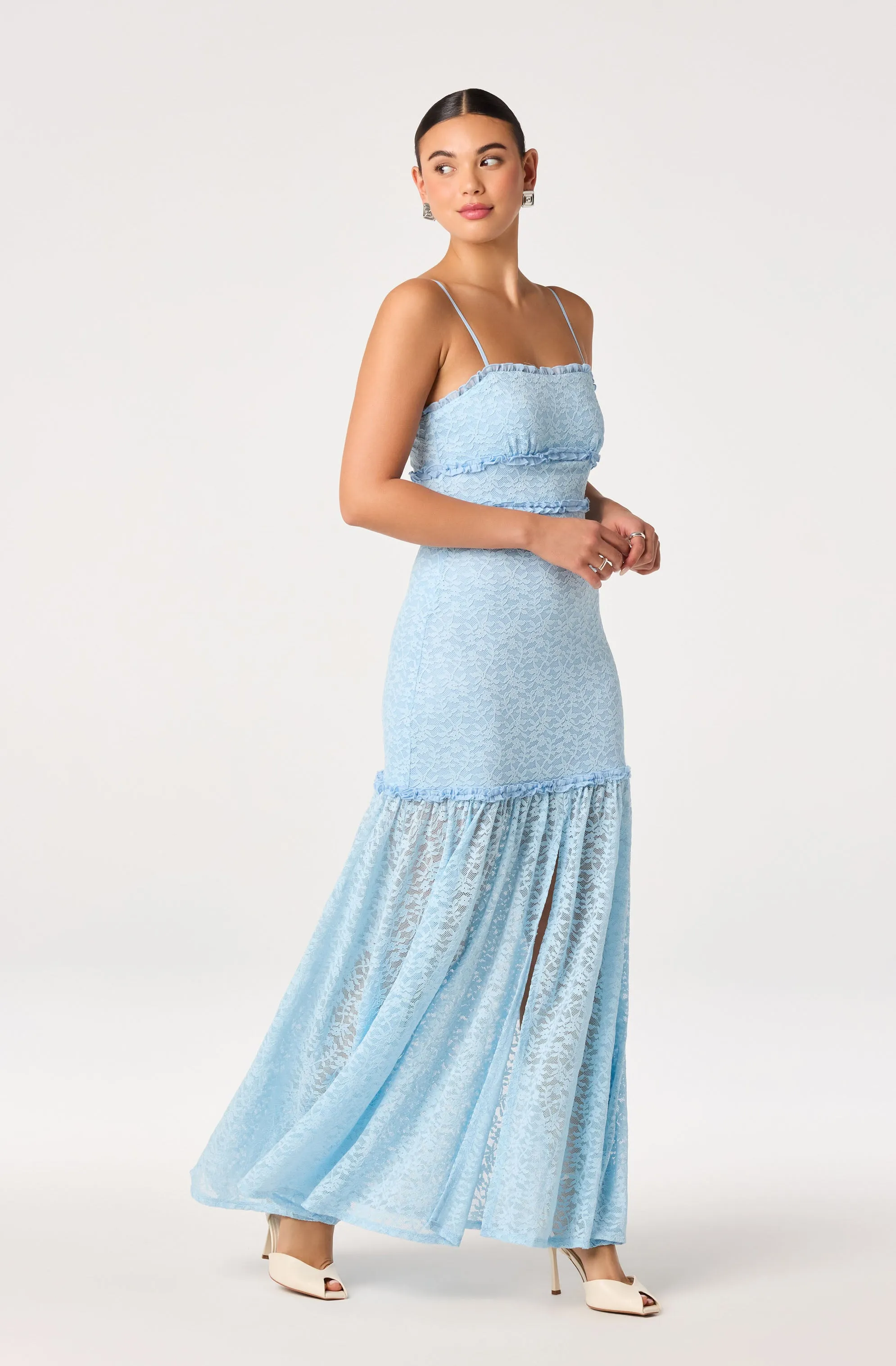 Ruffle Tiered Lace Maxi Dress sold by Astr product image thumbnail 5