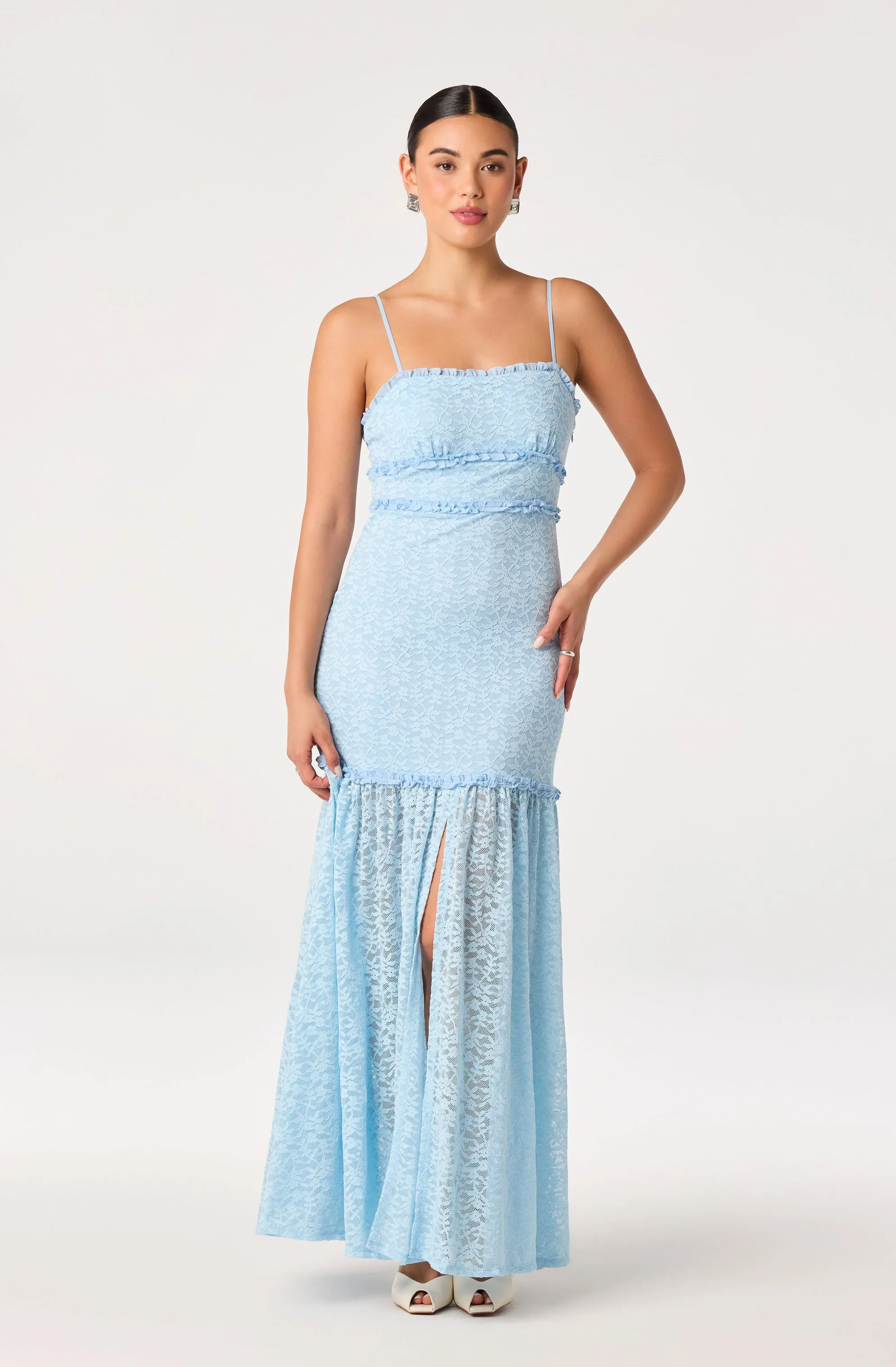 Ruffle Tiered Lace Maxi Dress sold by Astr product image thumbnail 2