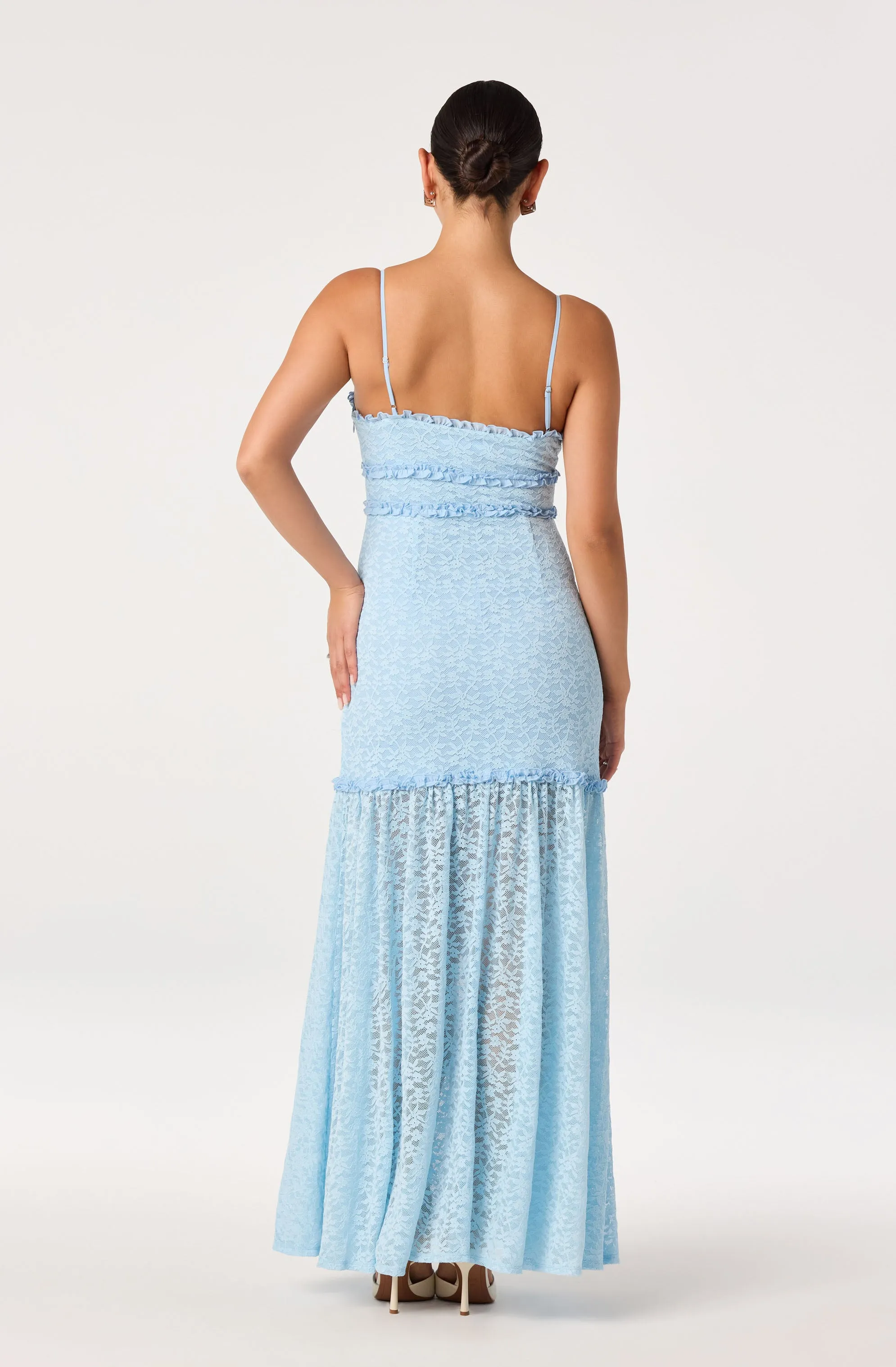 Ruffle Tiered Lace Maxi Dress sold by Astr product image thumbnail 3