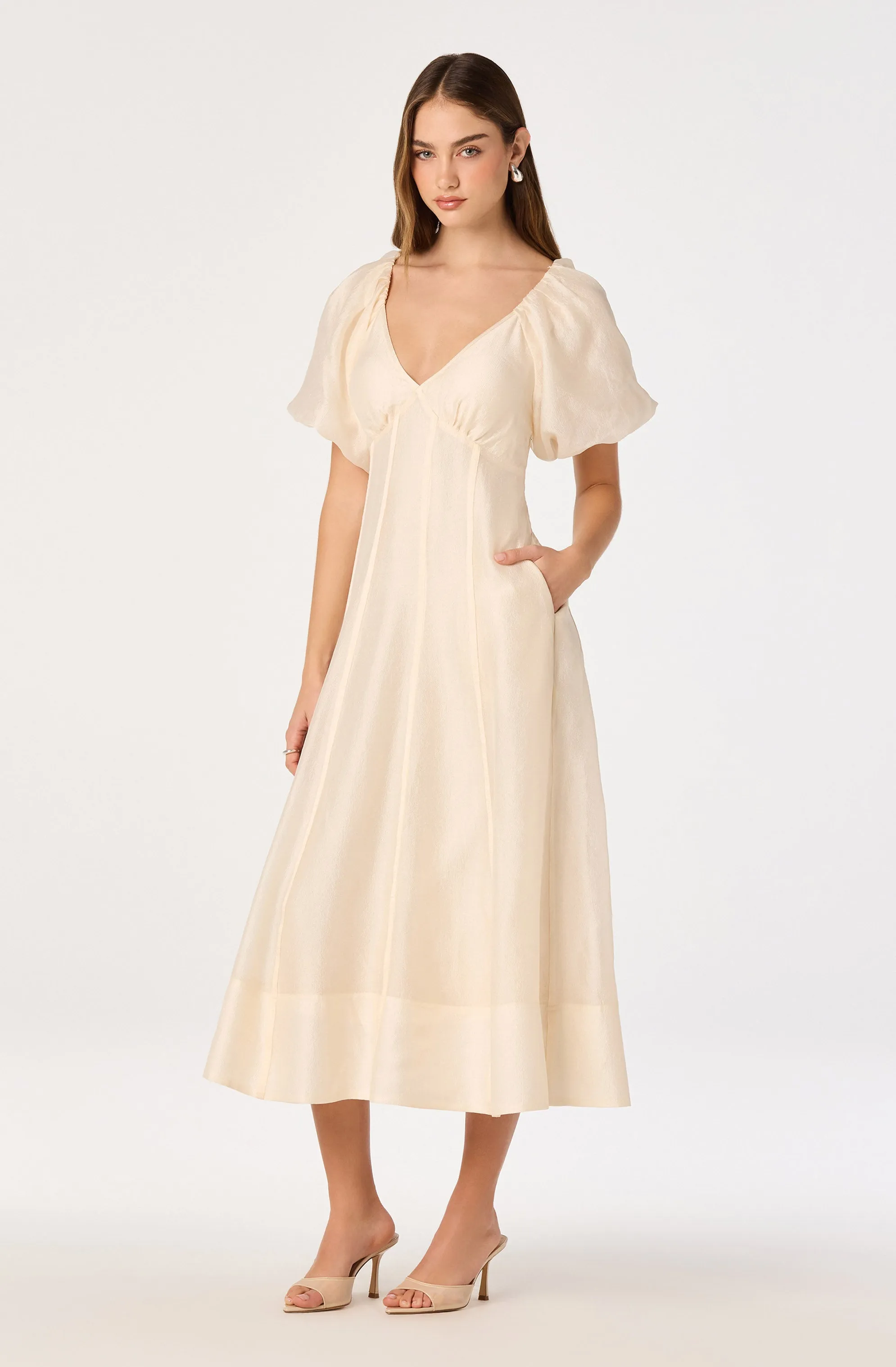 Kathaleya Puff Sleeve Midi Dress sold by Astr product image thumbnail 2