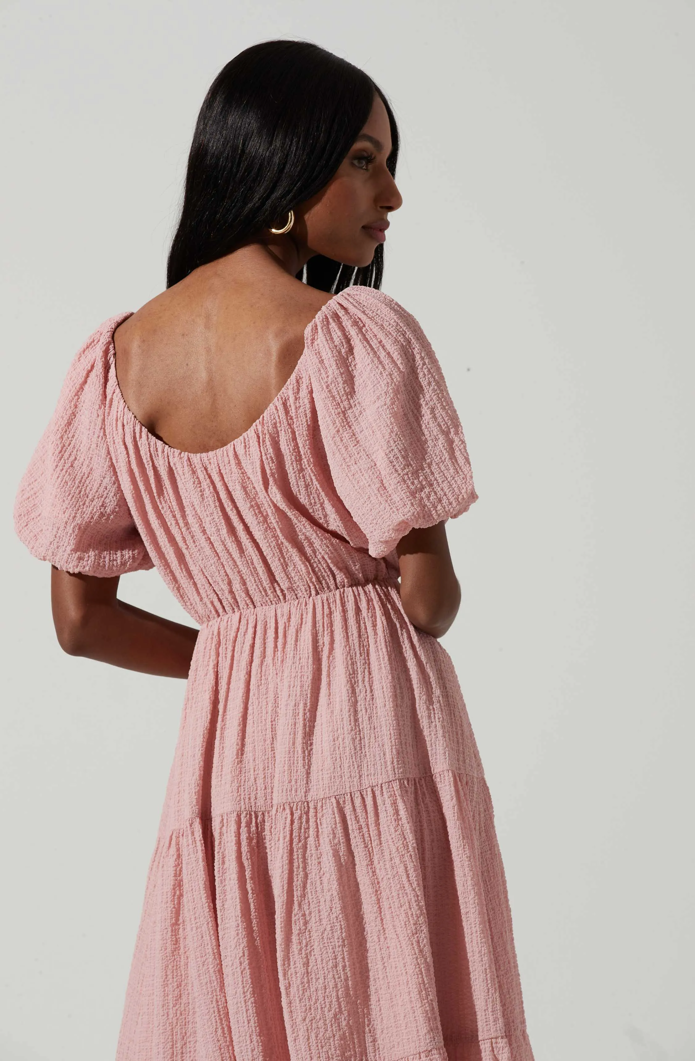 Smocked Tiered Midi Dress sold by Astr product image thumbnail 5