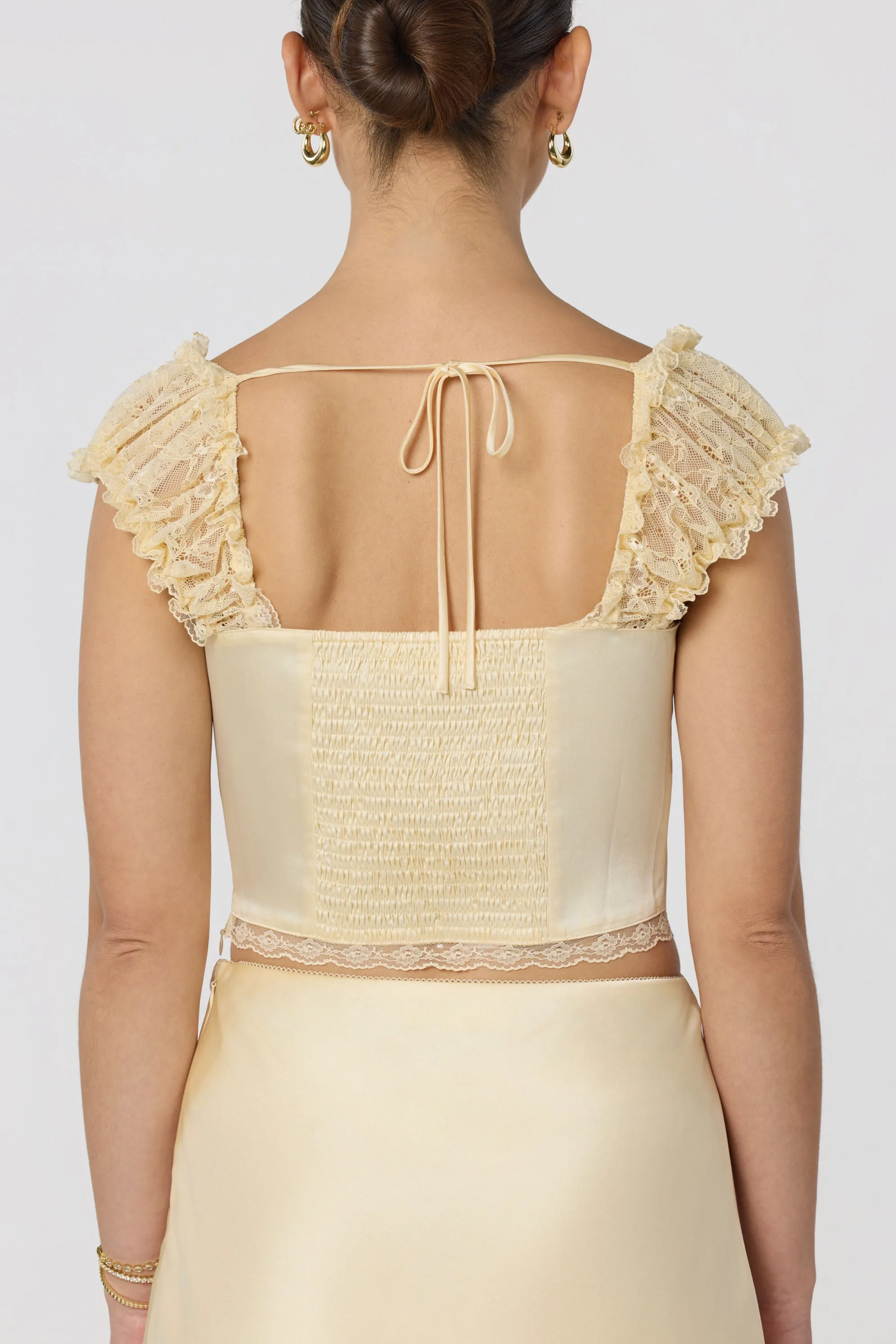 Elliana Lace Sleeve Satin Top sold by Astr product image thumbnail 5