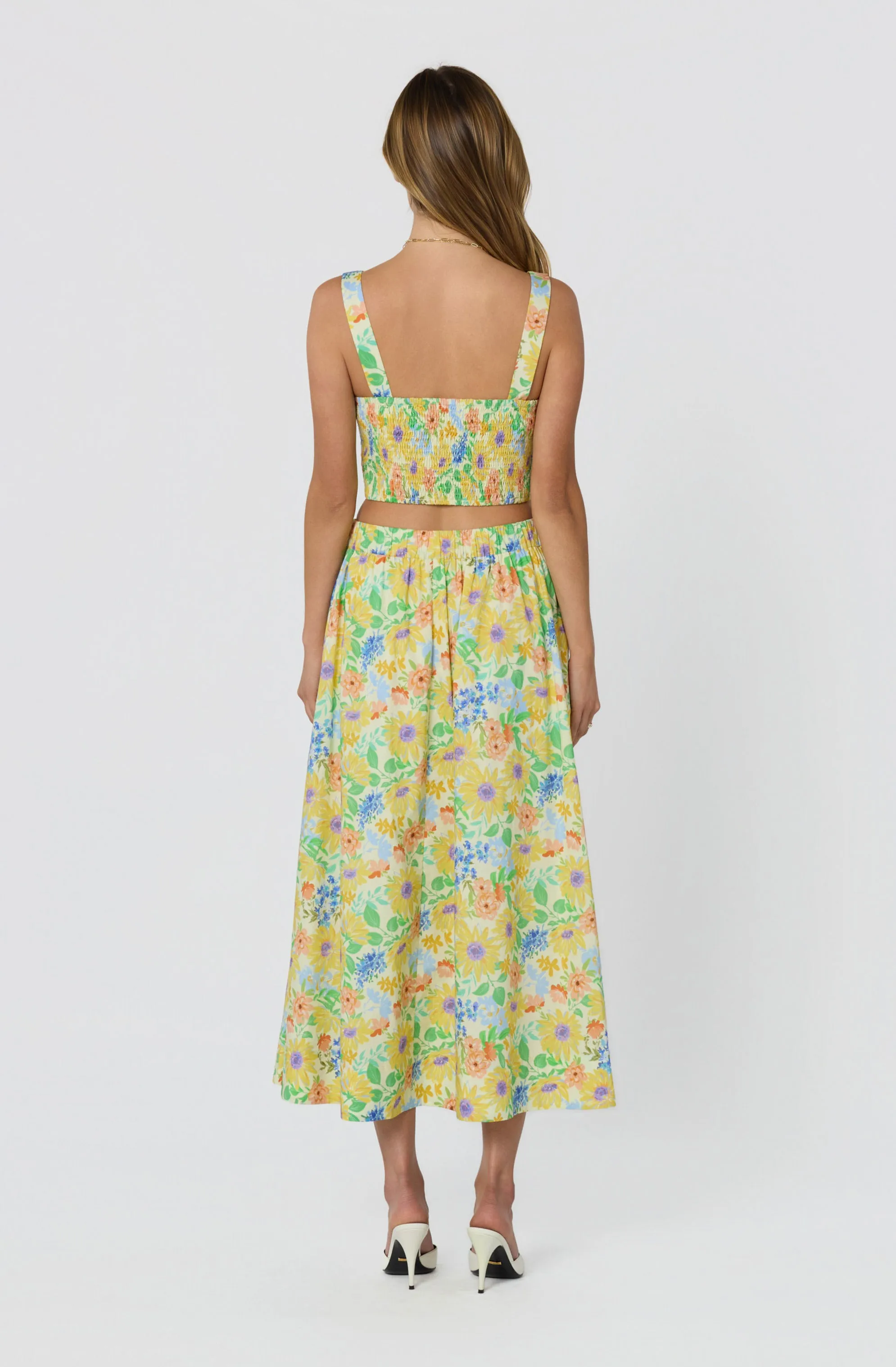 Jolie Floral Gathered Midi Skirt sold by Astr product image thumbnail 5