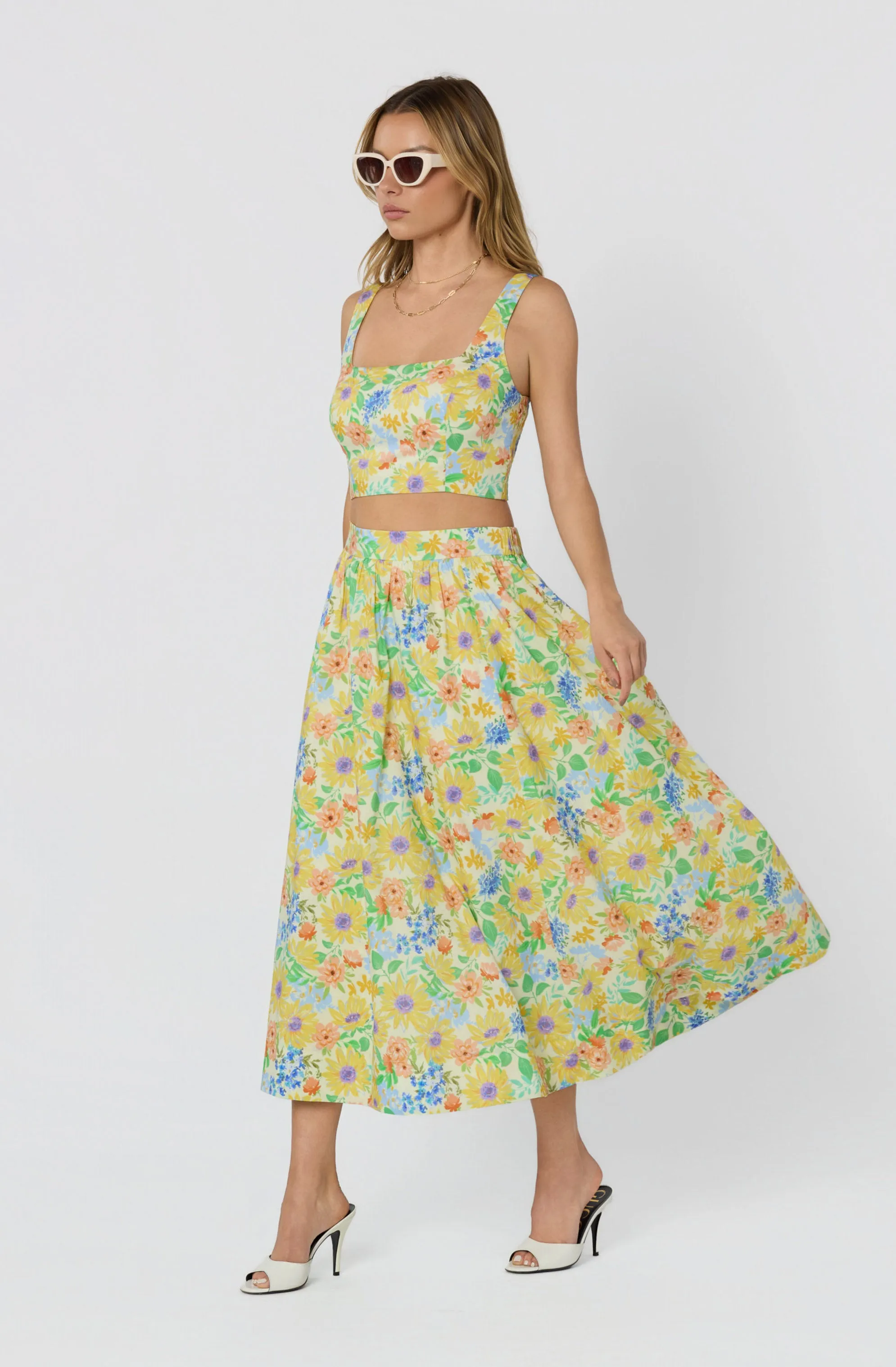 Jolie Floral Gathered Midi Skirt sold by Astr product image thumbnail 2
