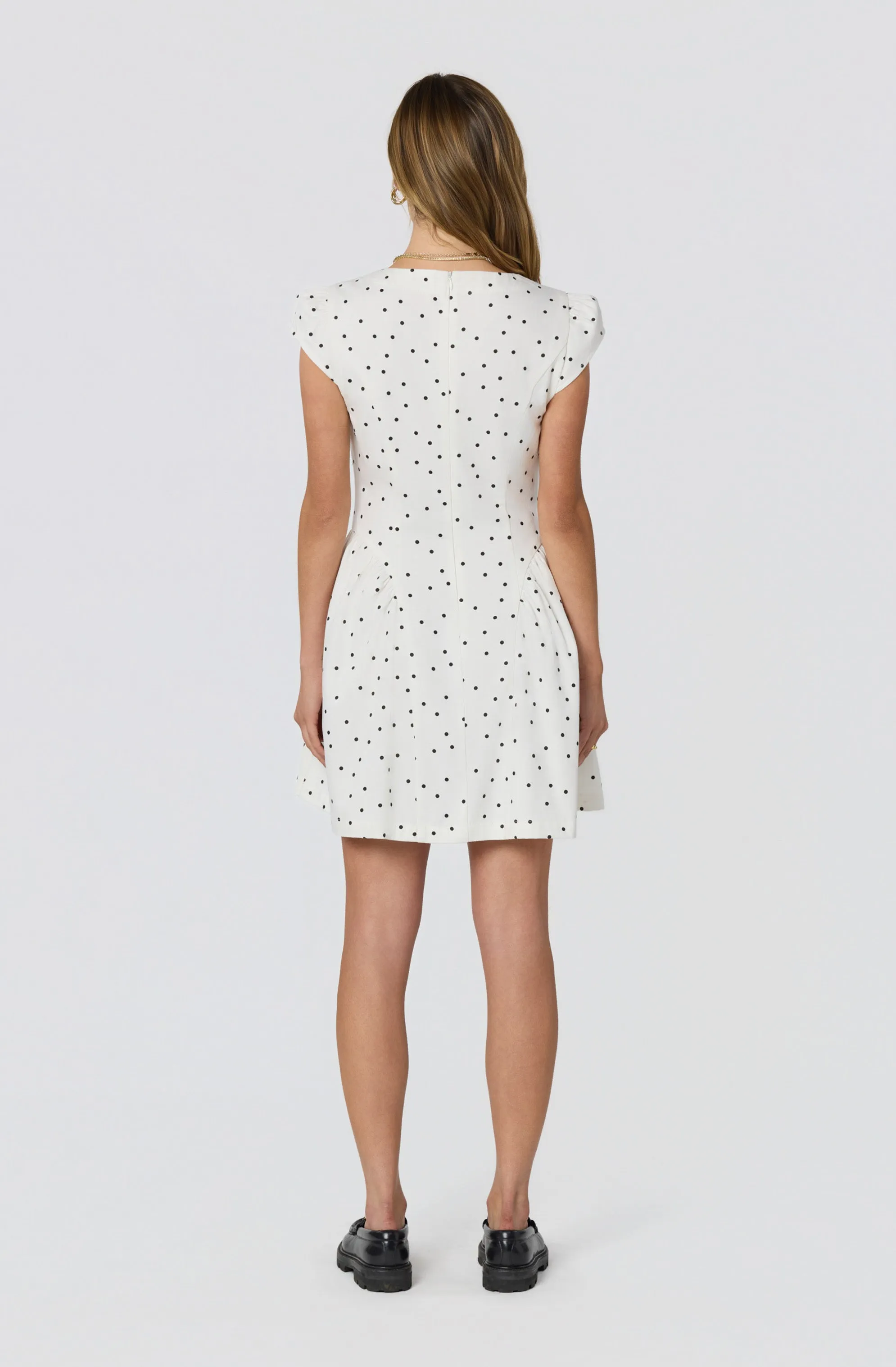 Averi Polka Dot Cap Sleeve Mini Dress sold by Astr product image thumbnail 4