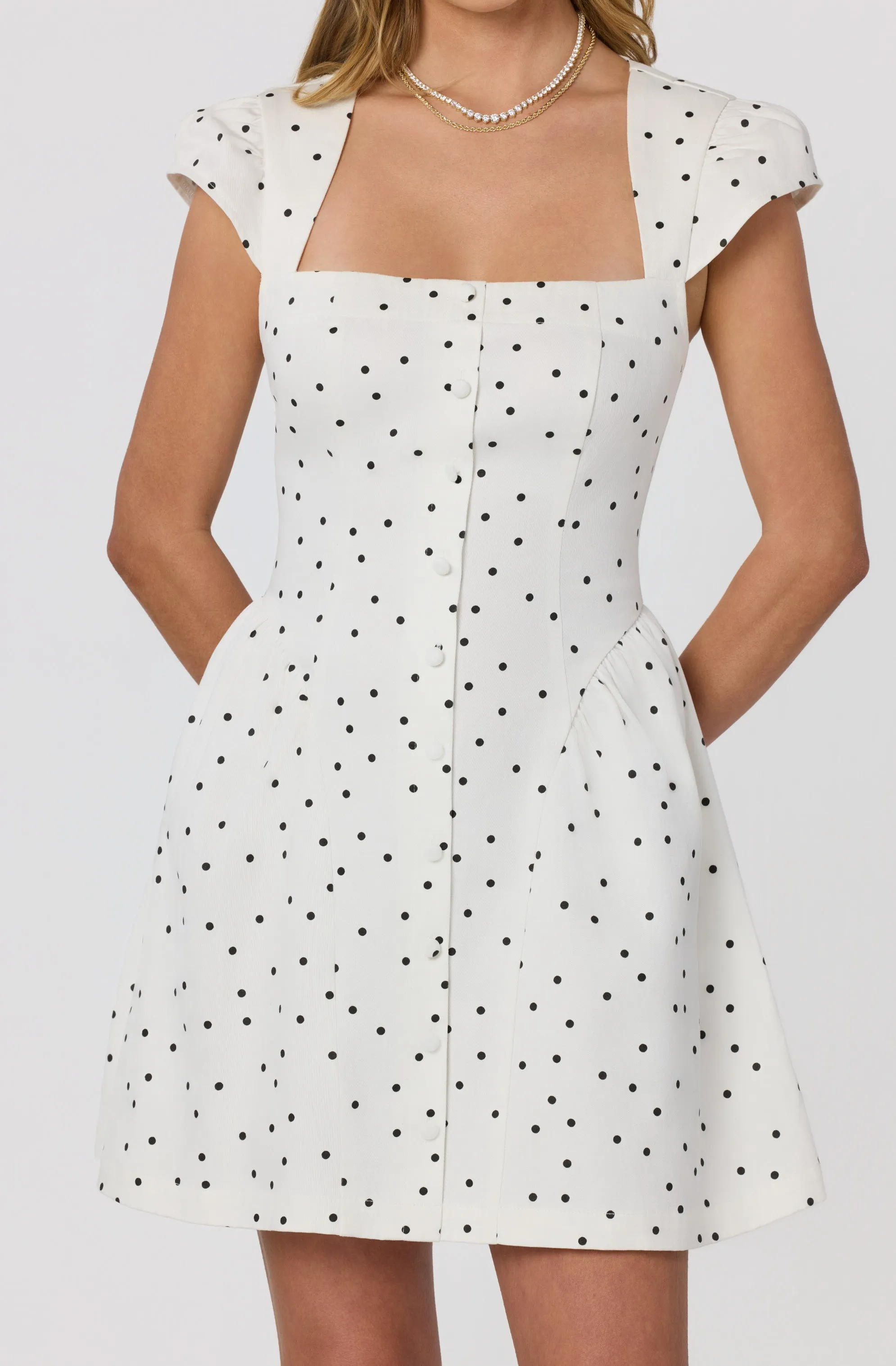 Averi Polka Dot Cap Sleeve Mini Dress sold by Astr product image thumbnail 5