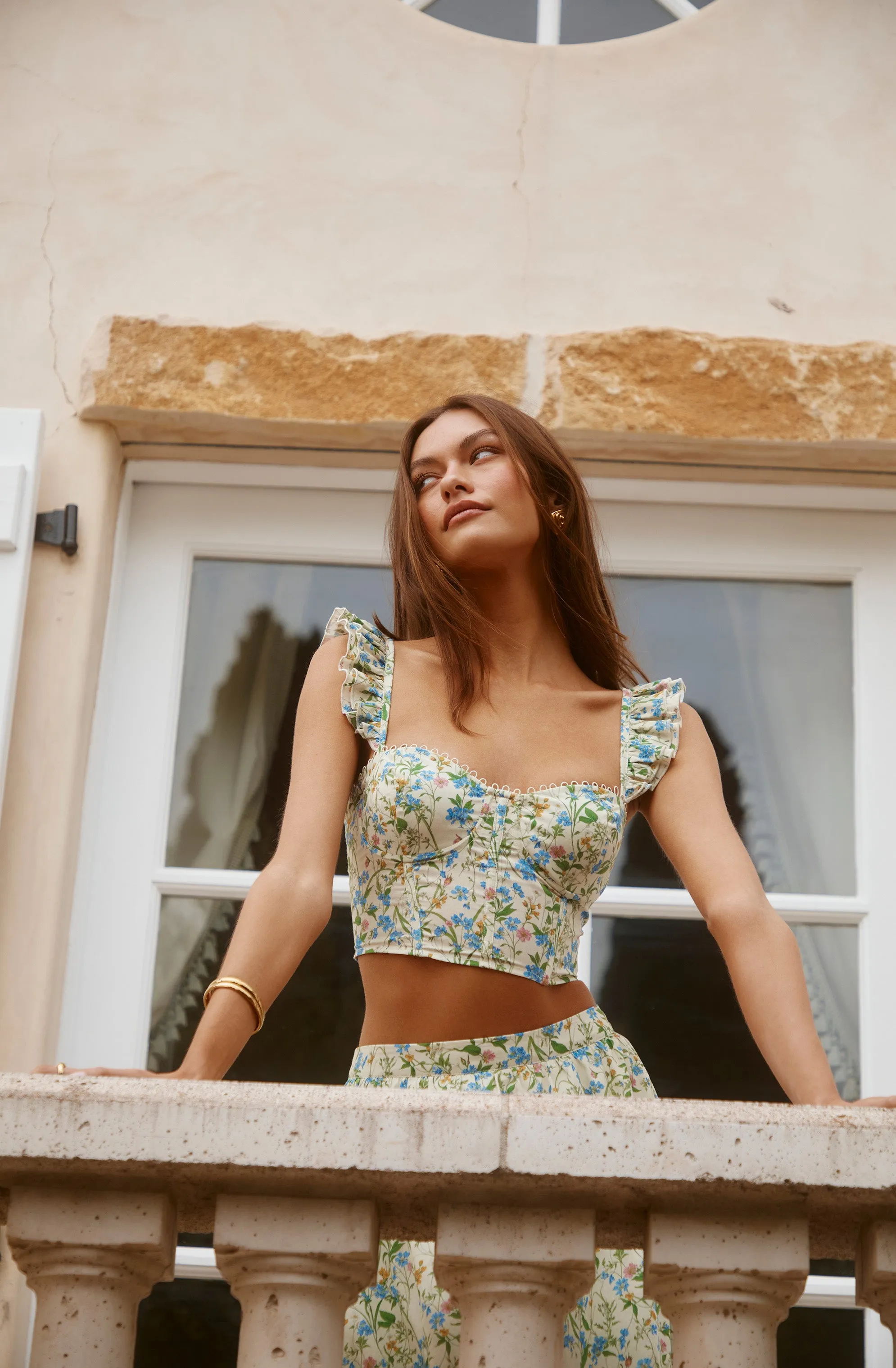 Wedelia Eyelet Corset Crop Top sold by Astr