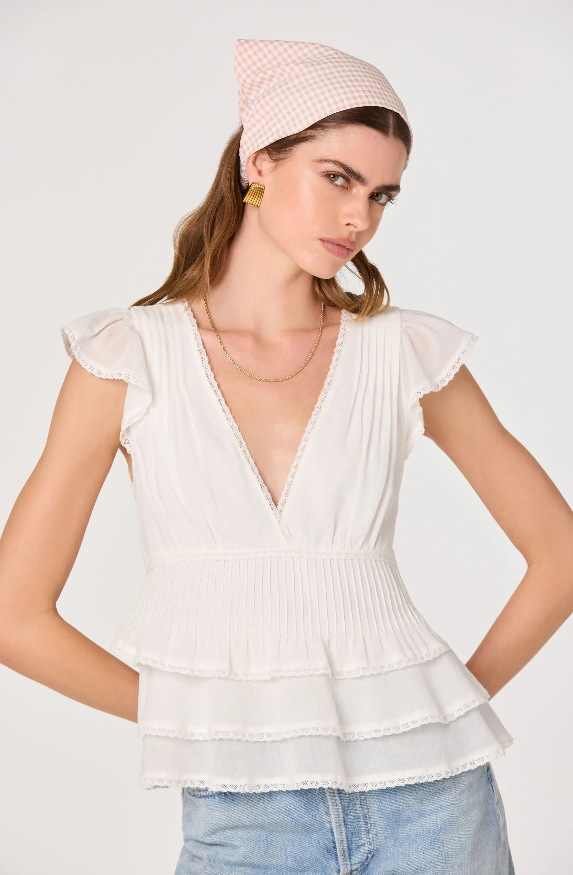 Shanteria Crochet Trim Tiered Top sold by Astr product image thumbnail 3