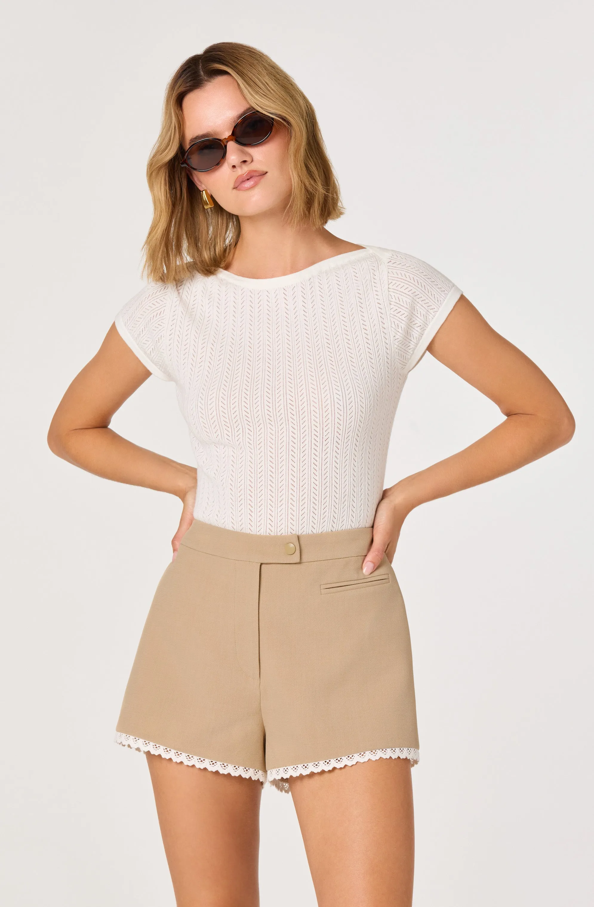 River Open-Knit Eyelet Tee sold by Astr product image thumbnail 3