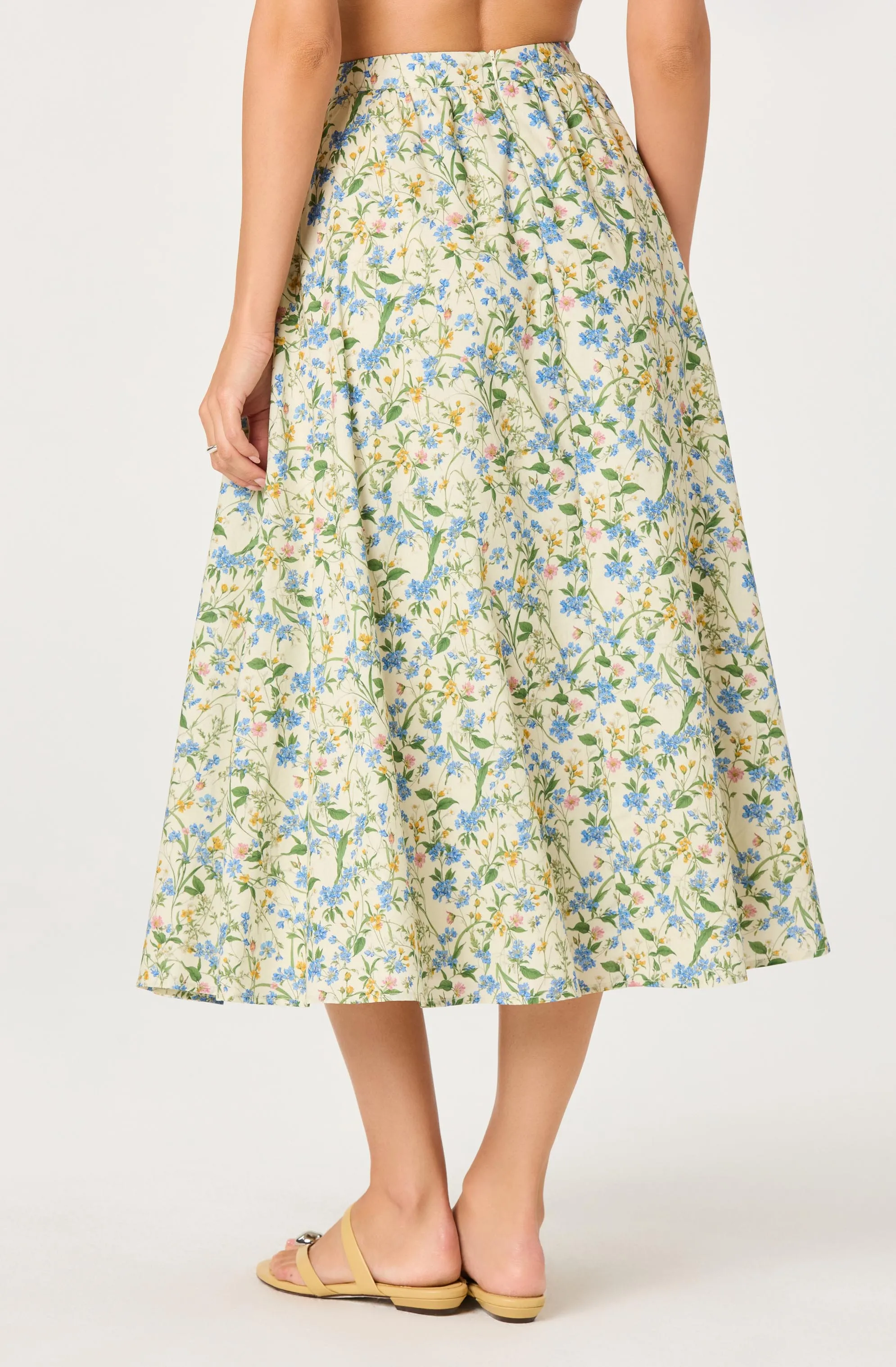 Wylda Floral Gathered A-Line Midi Skirt sold by Astr product image thumbnail 4