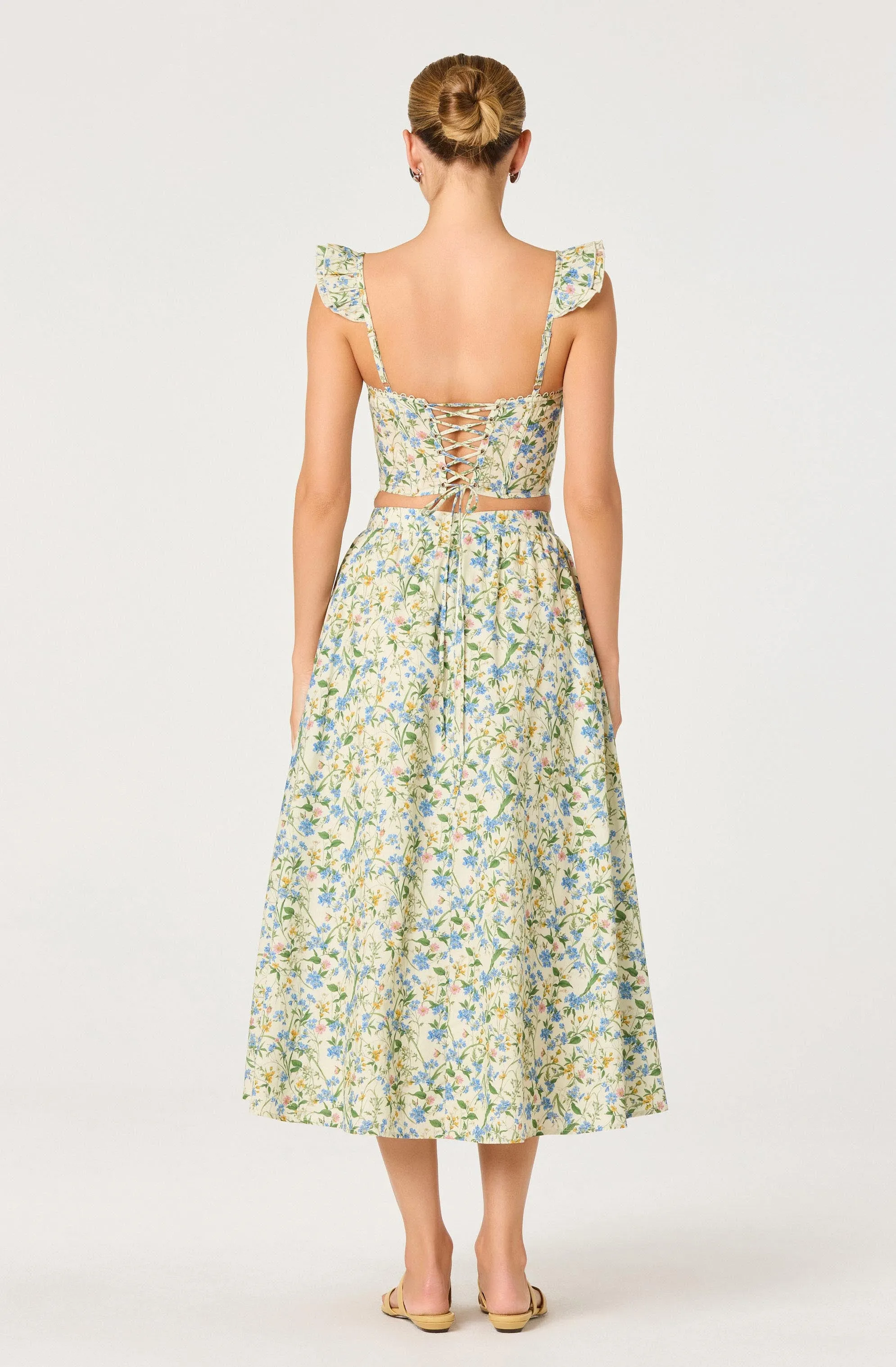 Wylda Floral Gathered A-Line Midi Skirt sold by Astr product image thumbnail 5