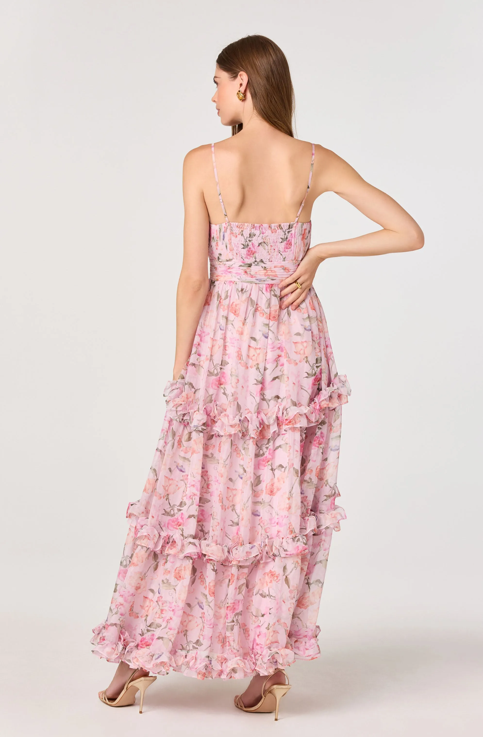 Ayanna Floral Pleated Tiered Maxi Dress sold by Astr product image thumbnail 4