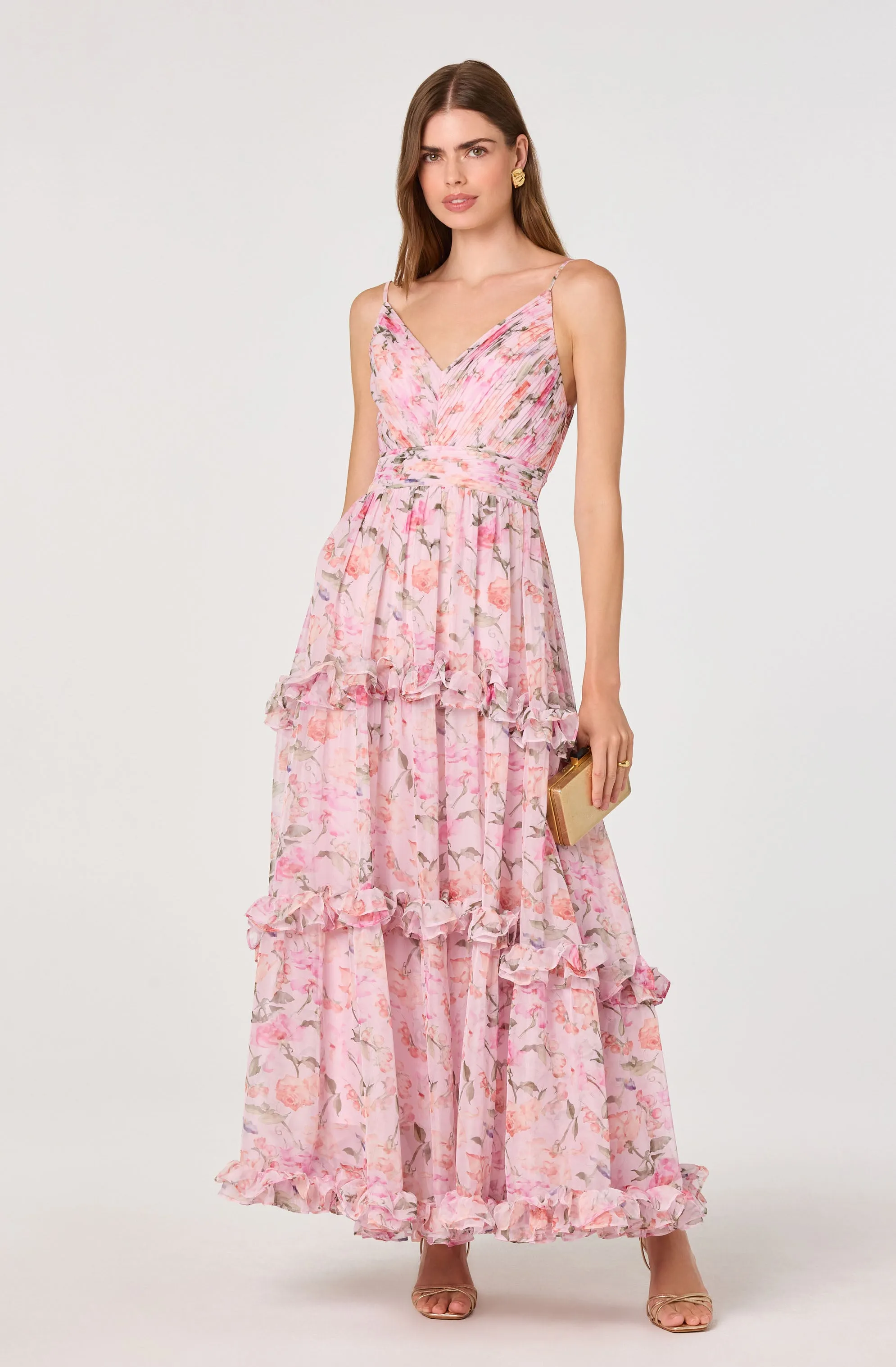 Ayanna Floral Pleated Tiered Maxi Dress sold by Astr product image thumbnail 5