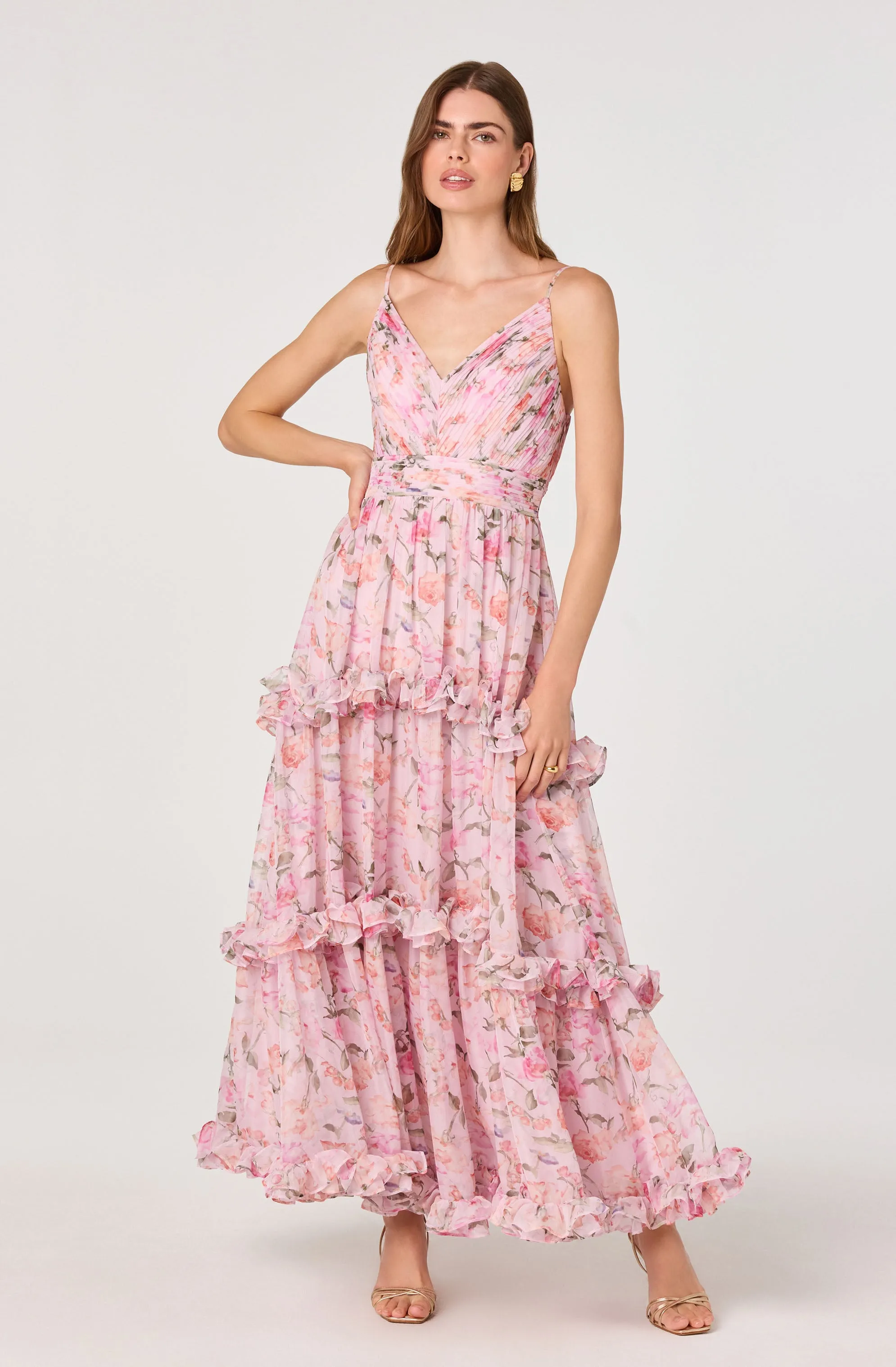 Ayanna Floral Pleated Tiered Maxi Dress sold by Astr product image thumbnail 2