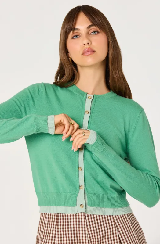 Clovis Color Block Faux Layered Cardigan made by Astr